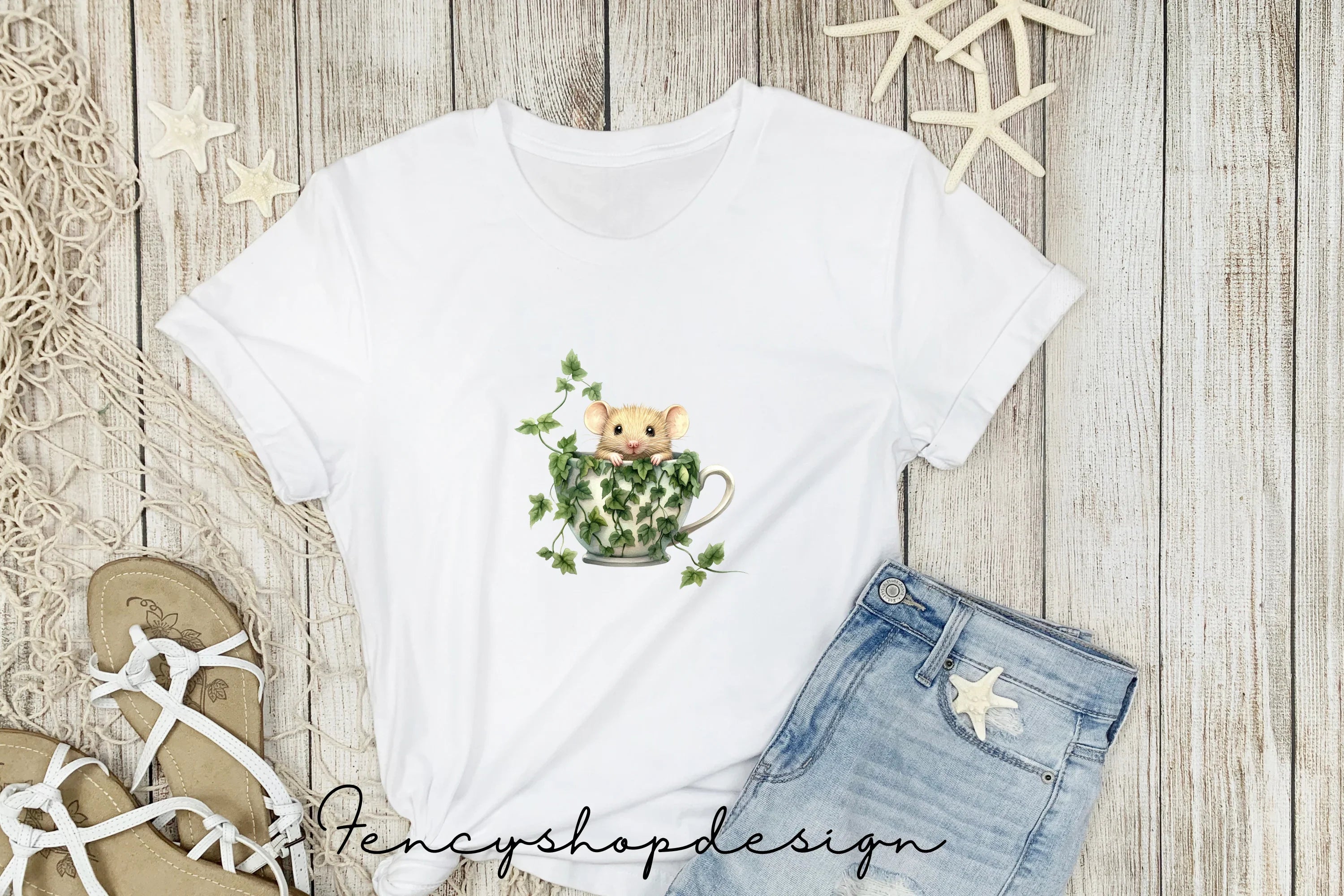 Cute Mice in Teacups Clipart Bundle