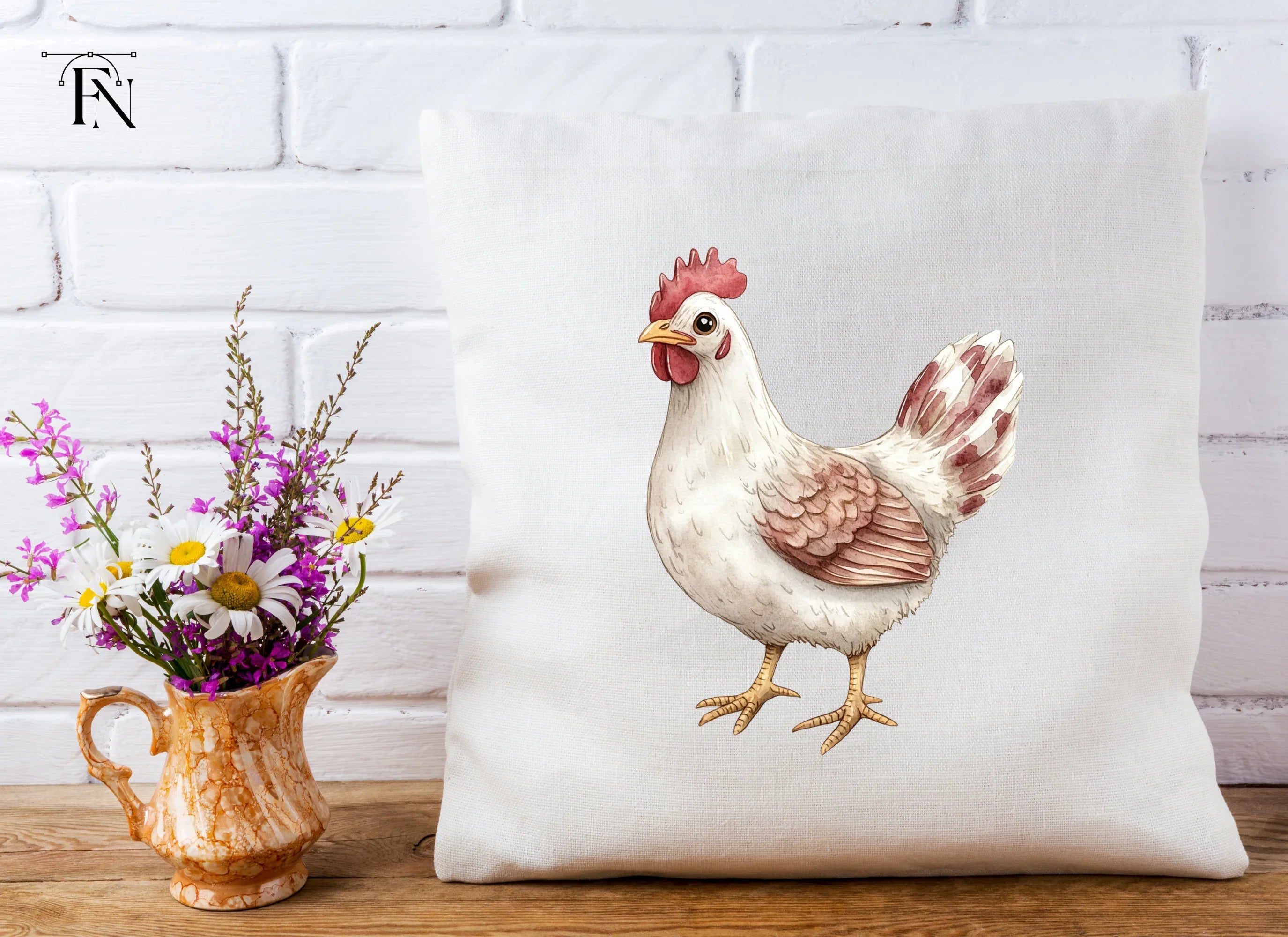 White Chicken Clipart Bundle