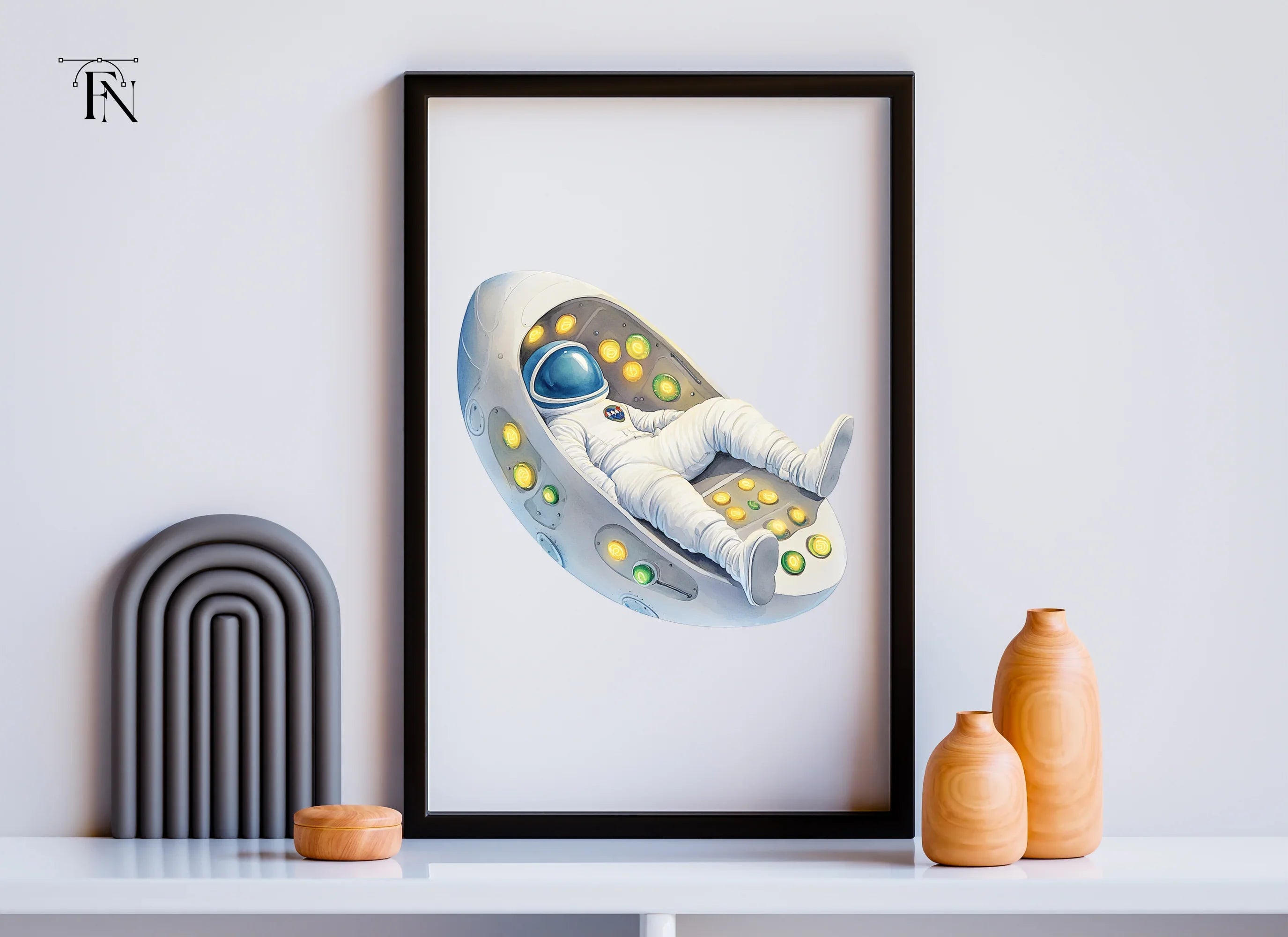 Astronaut in Capsule Clipart Bundle