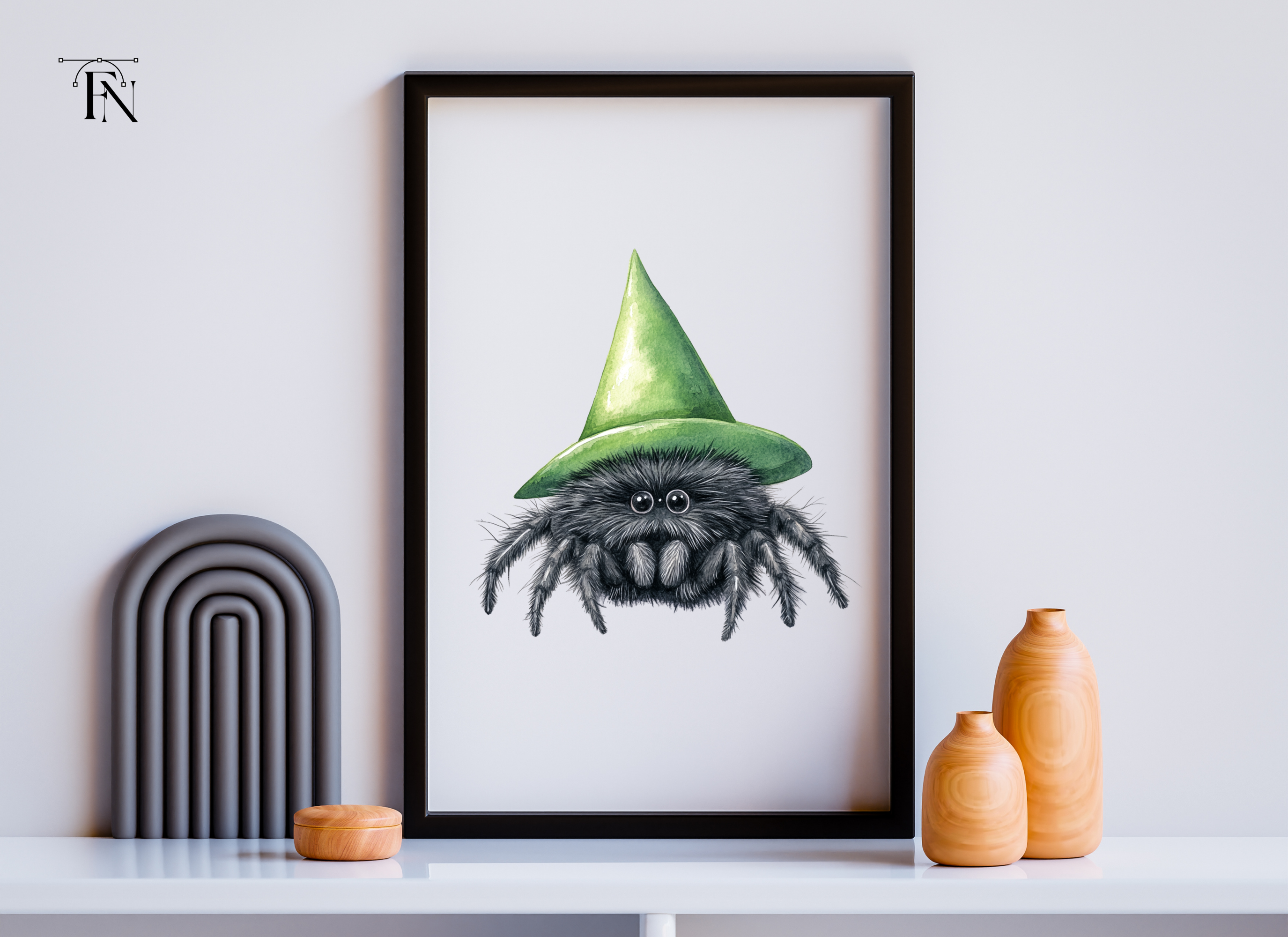 Cute Spider Witch Hat Halloween Clipart Bundle