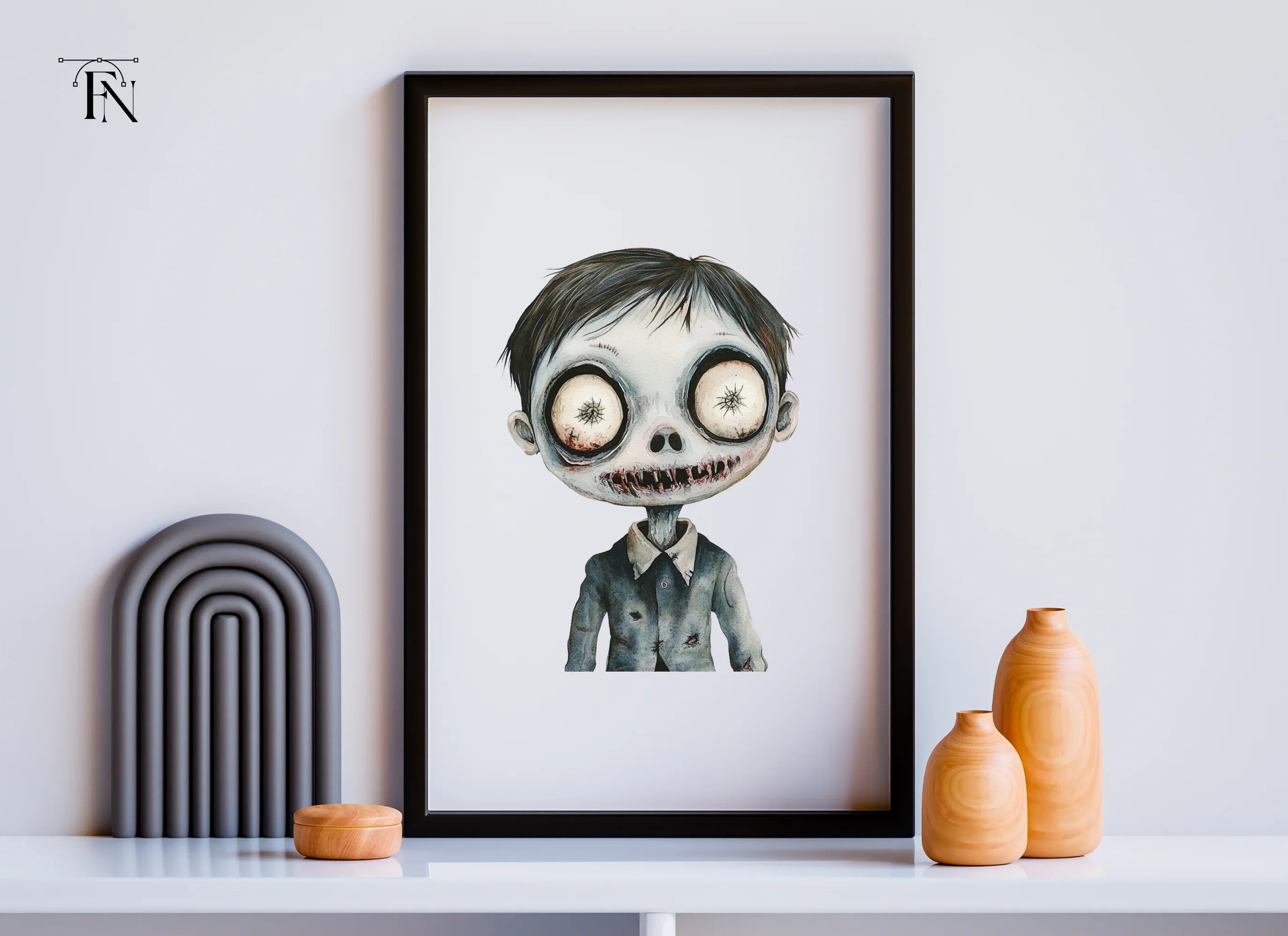 Spooky Zombie Boy Clipart Bundle