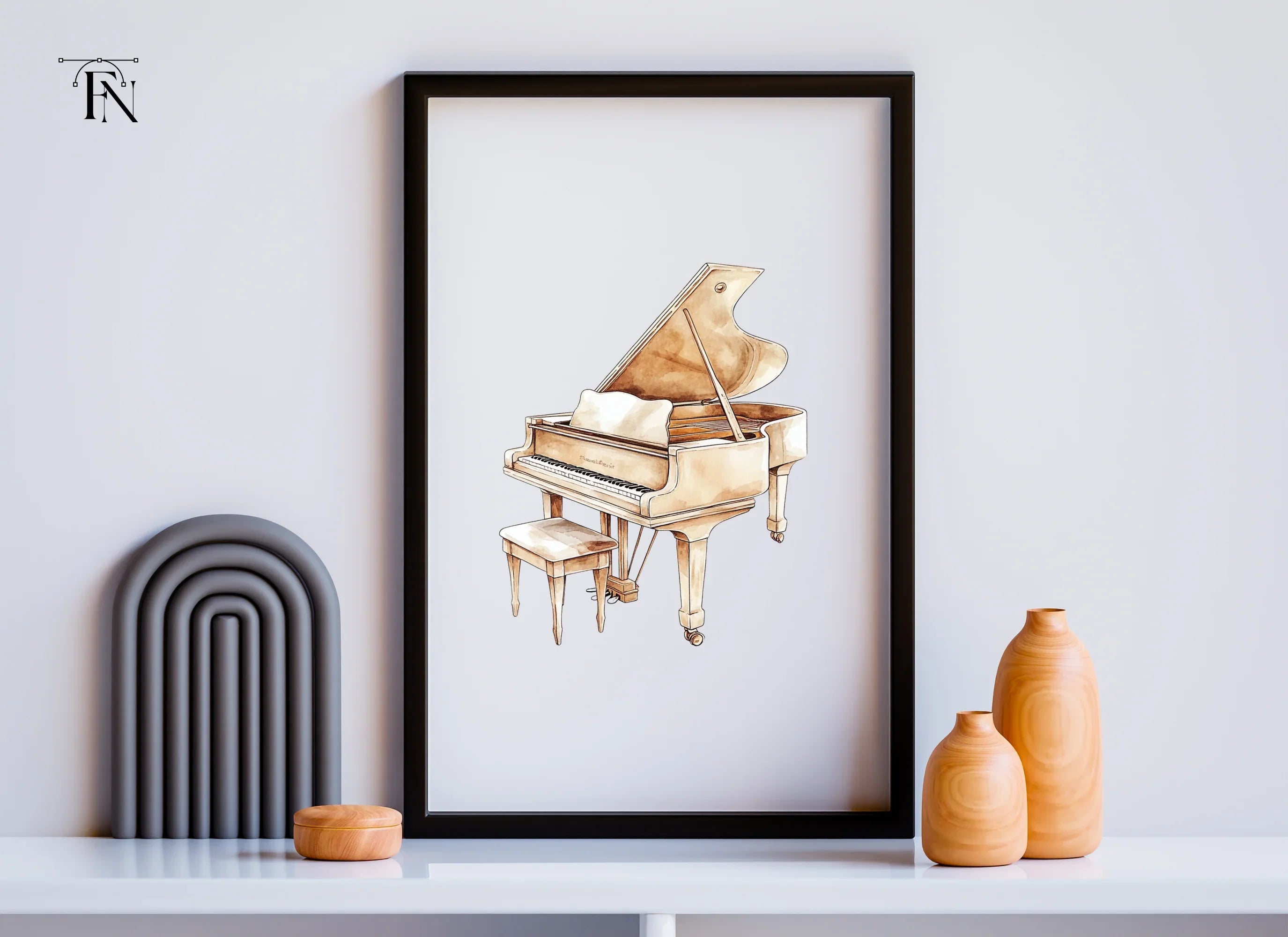 Elegant Grand Piano Clipart Bundle