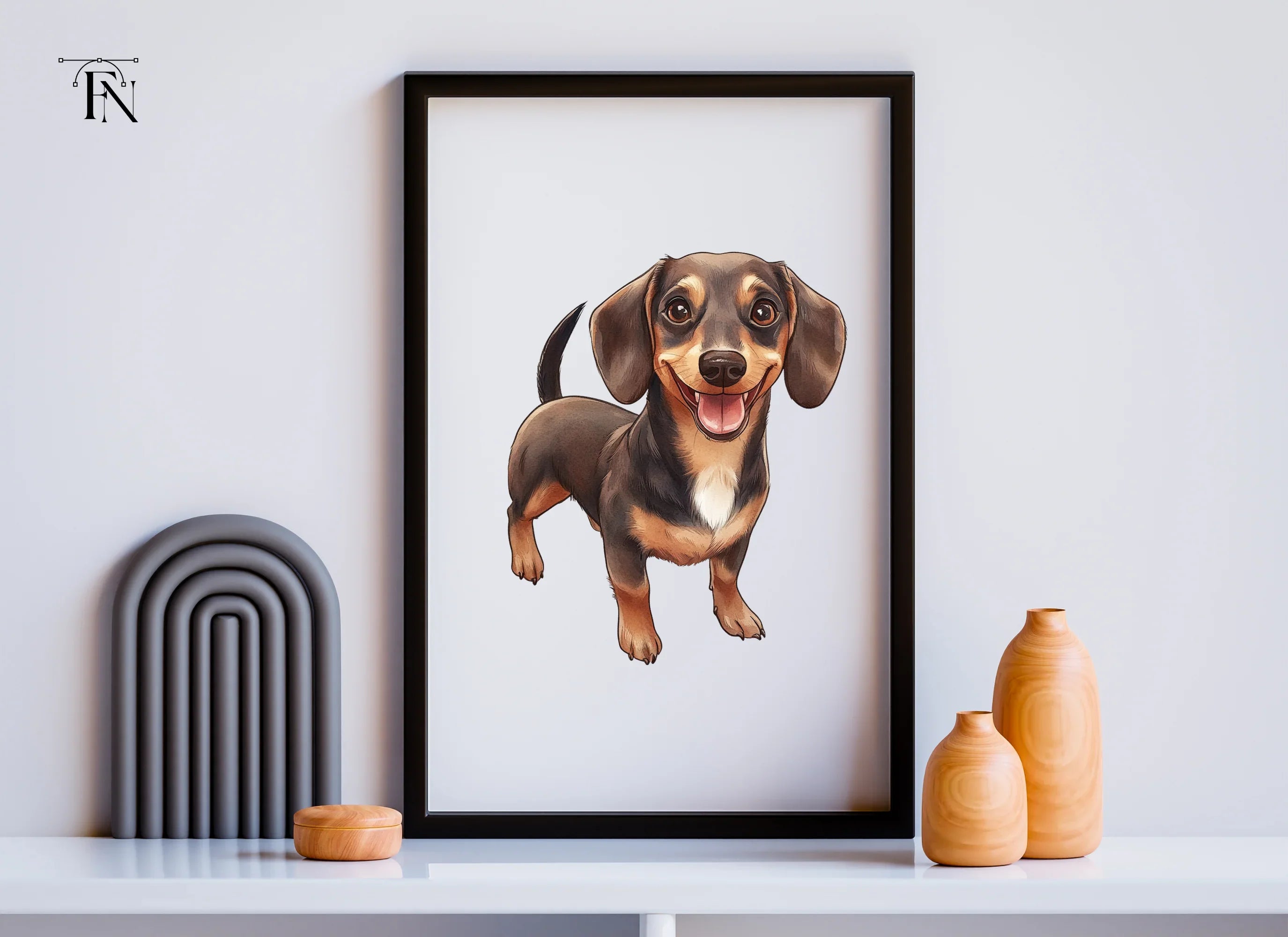 Happy Dachshund Puppy Clipart Bundle