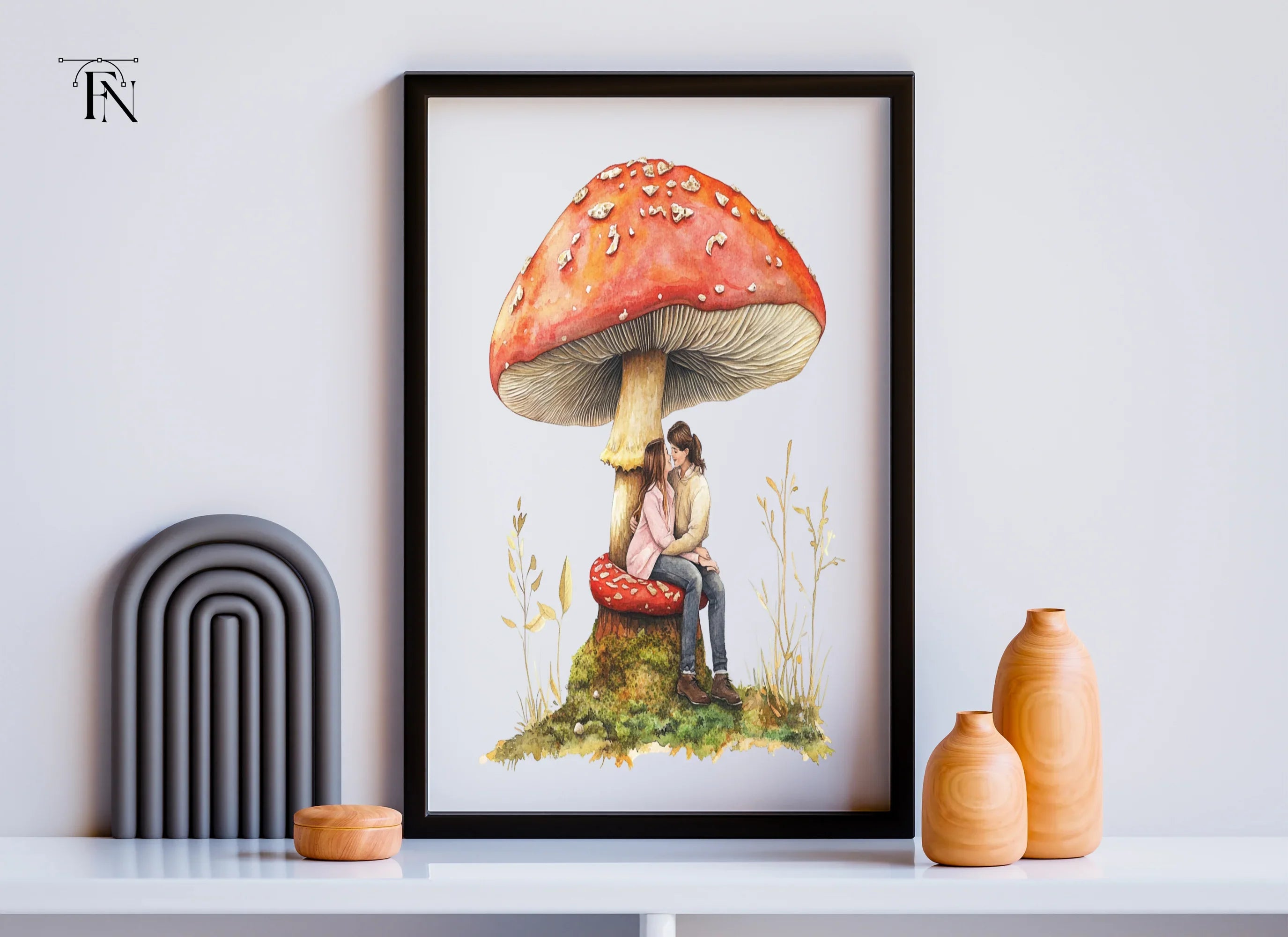 Couple on Mushroom Clipart Bundle