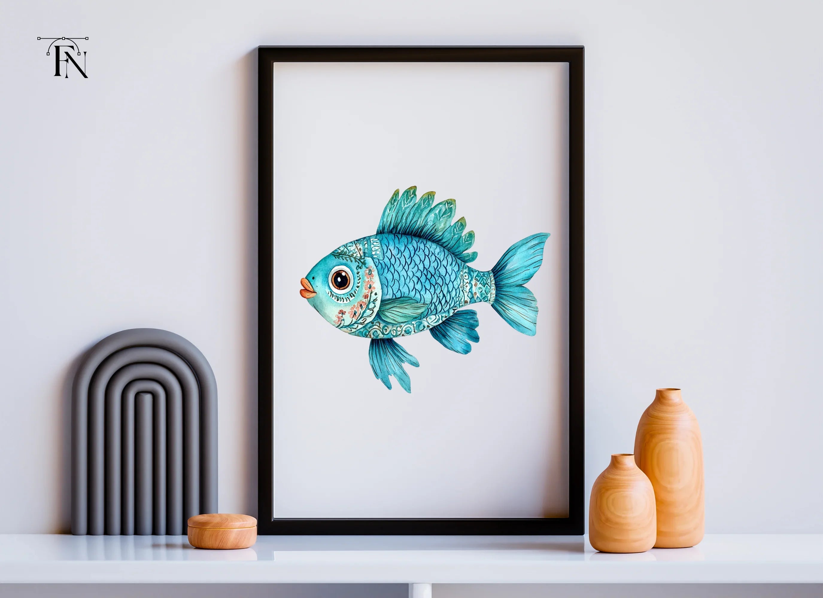 Blue Fish Clipart Bundle