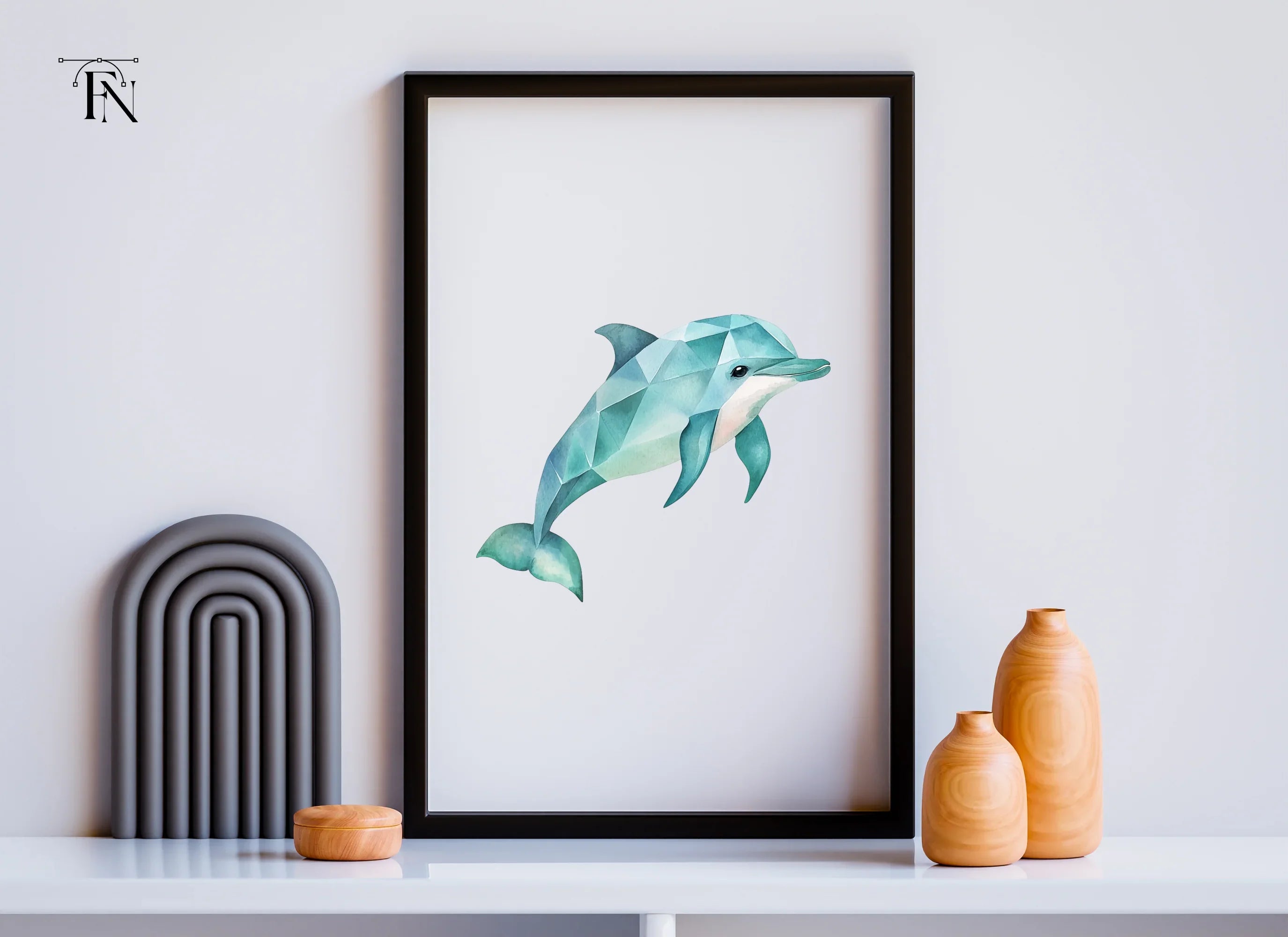 Geometric Dolphin Clipart Bundle