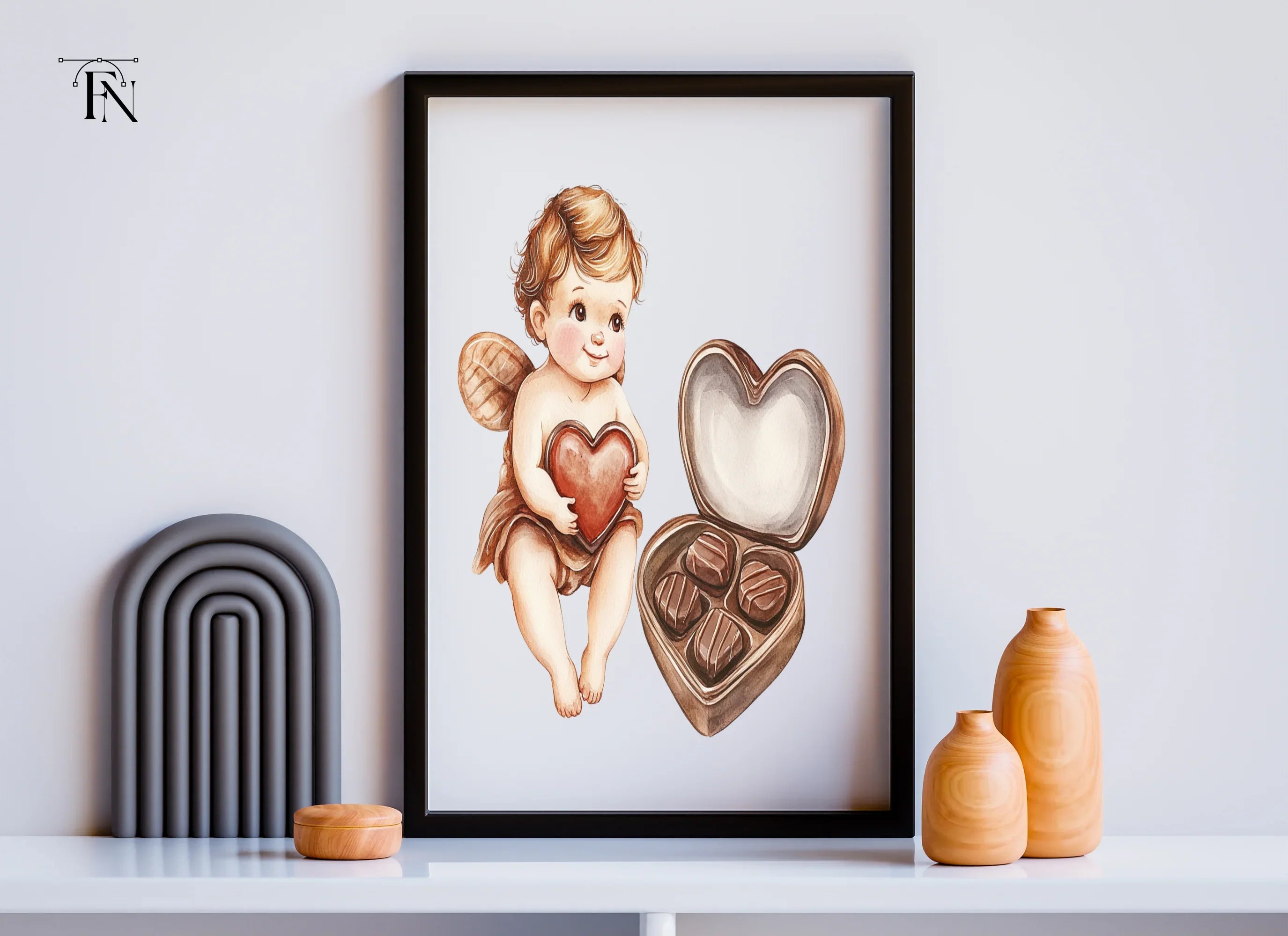 Valentine Cherubs Chocolate Box Clipart Bundle