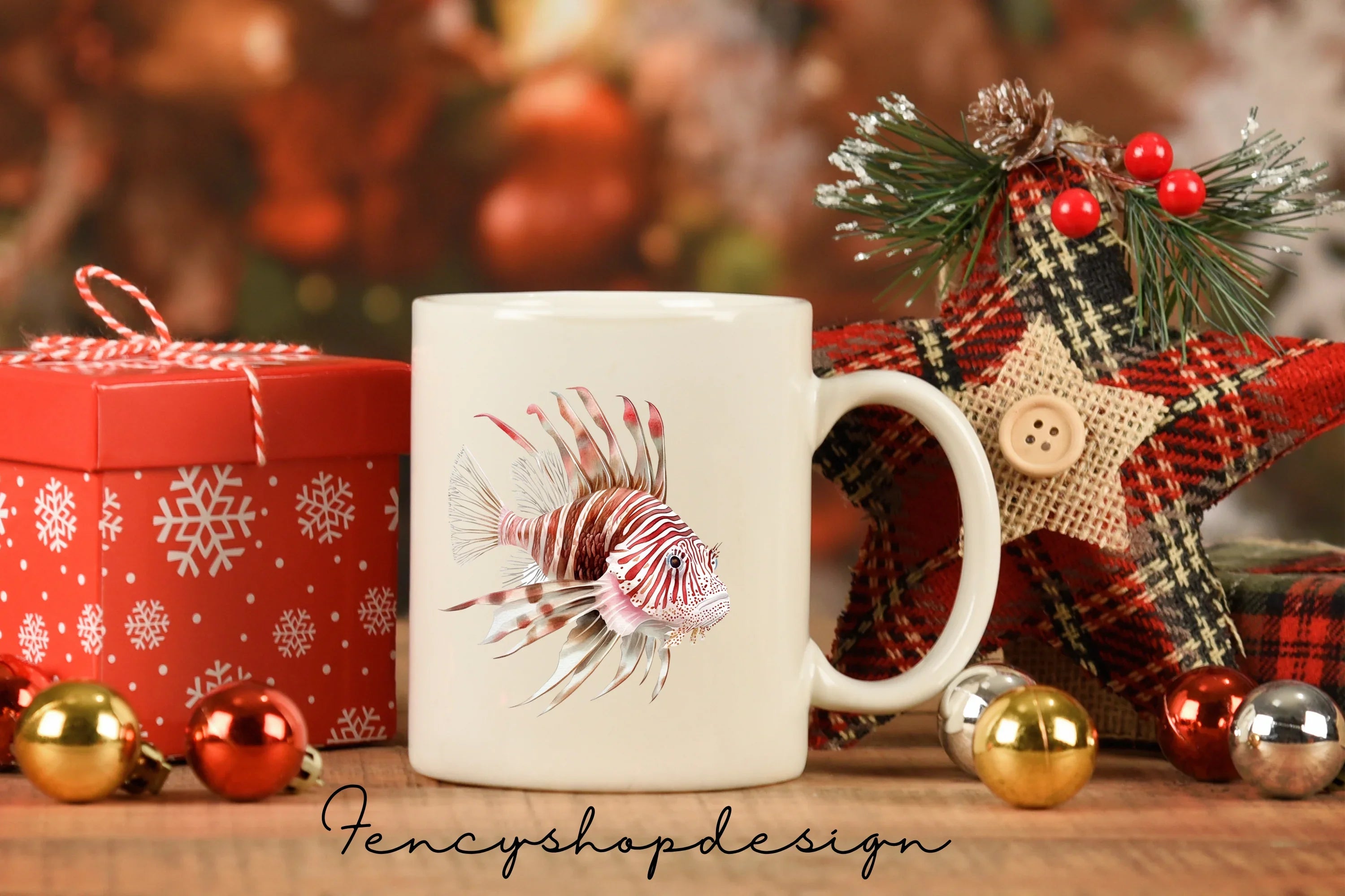 Colorful Lionfish Aquatic Creature Clipart Bundle