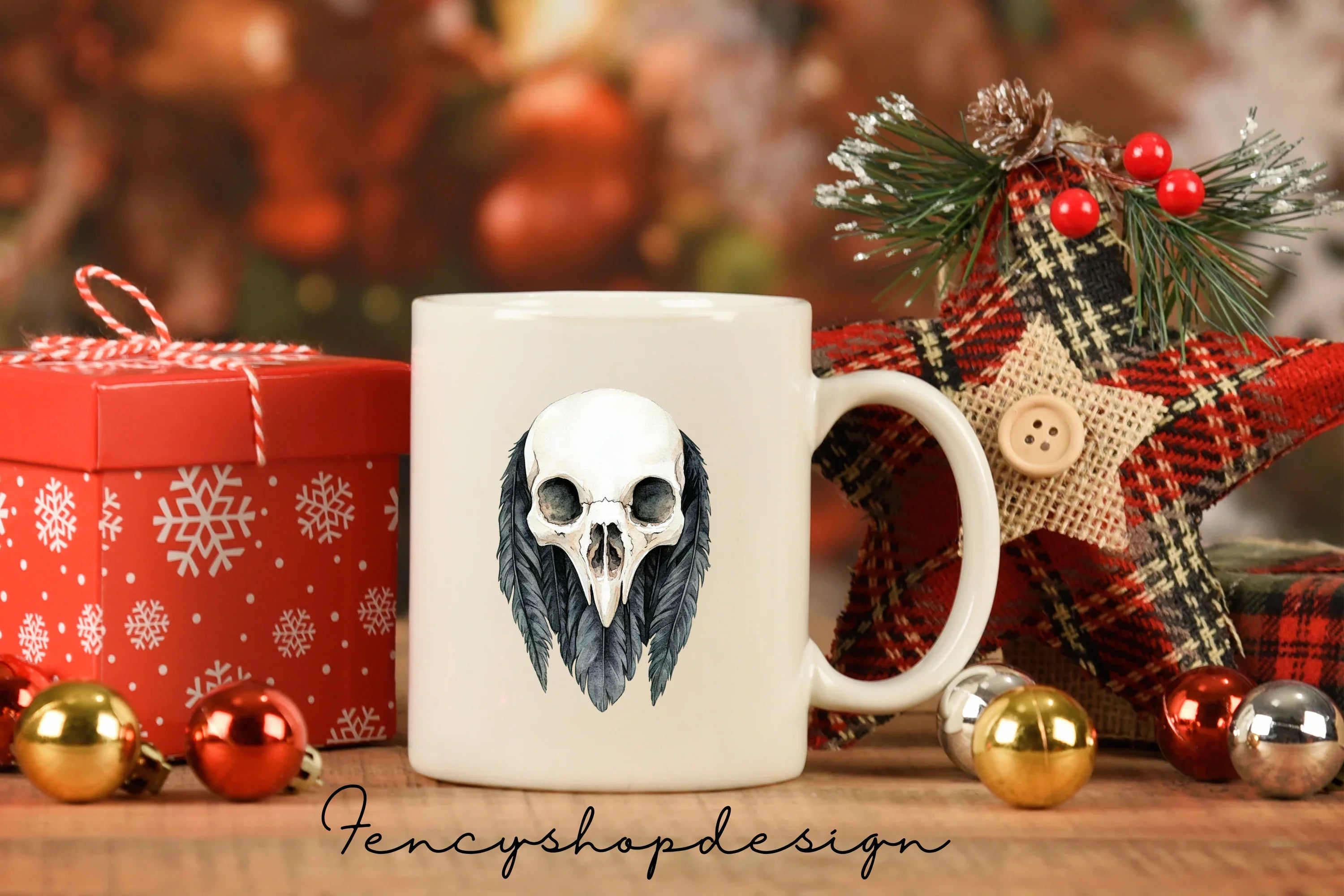 Gothic Skull and Raven Clipart Bundle