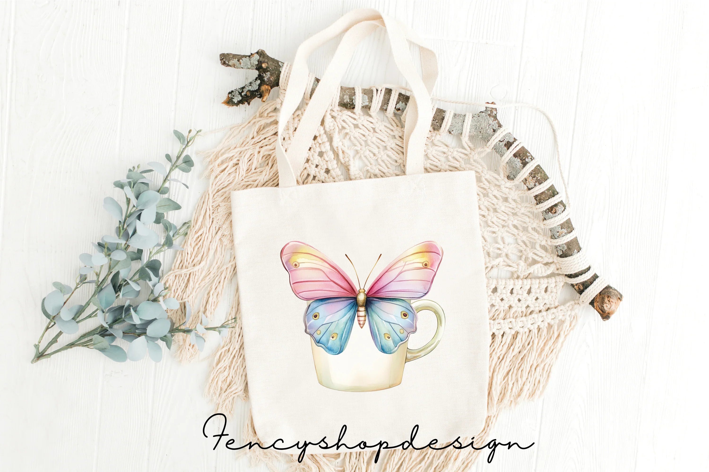 Butterfly Mugs Clipart Bundle