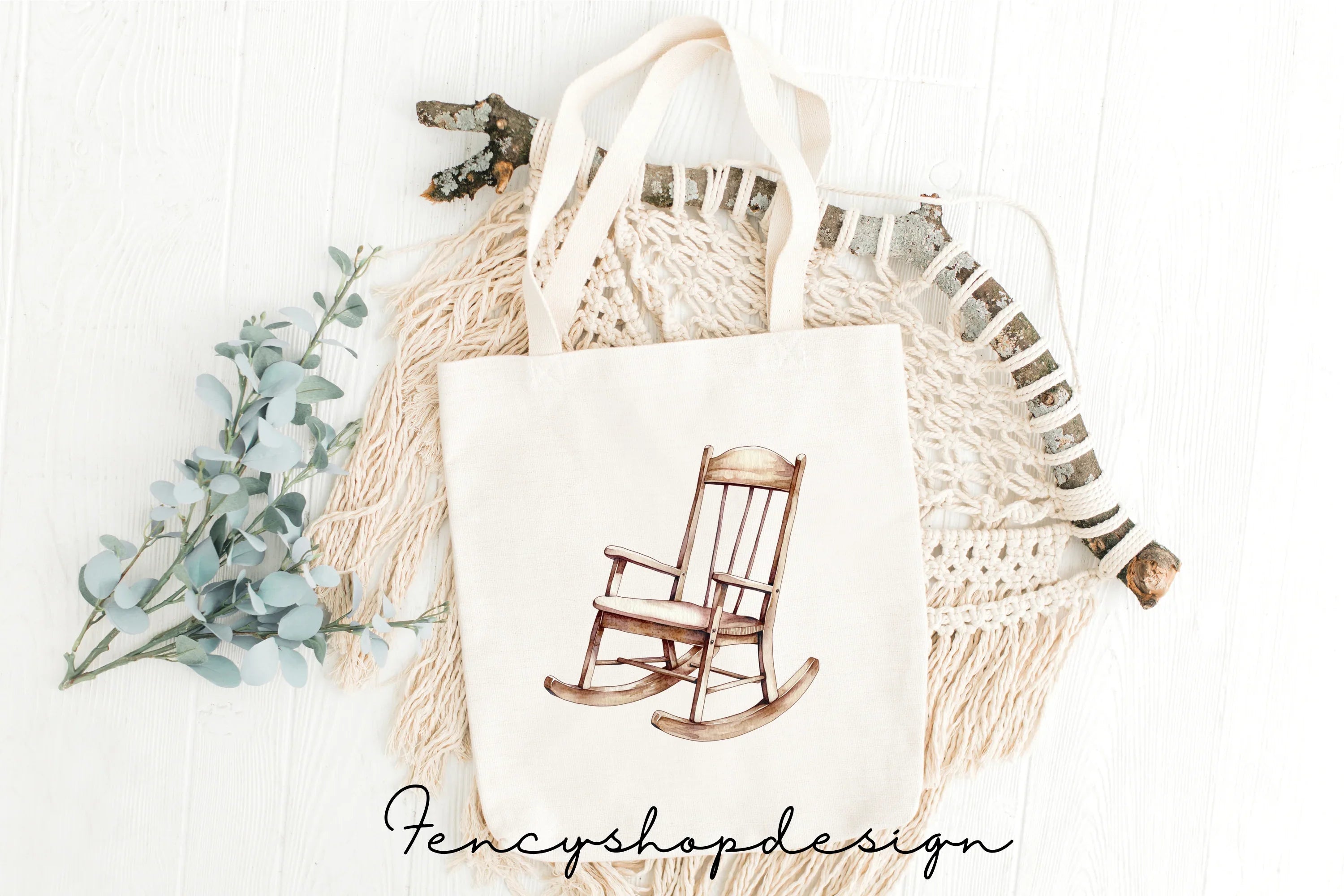 Rustic Rocking Chair Clipart Bundle
