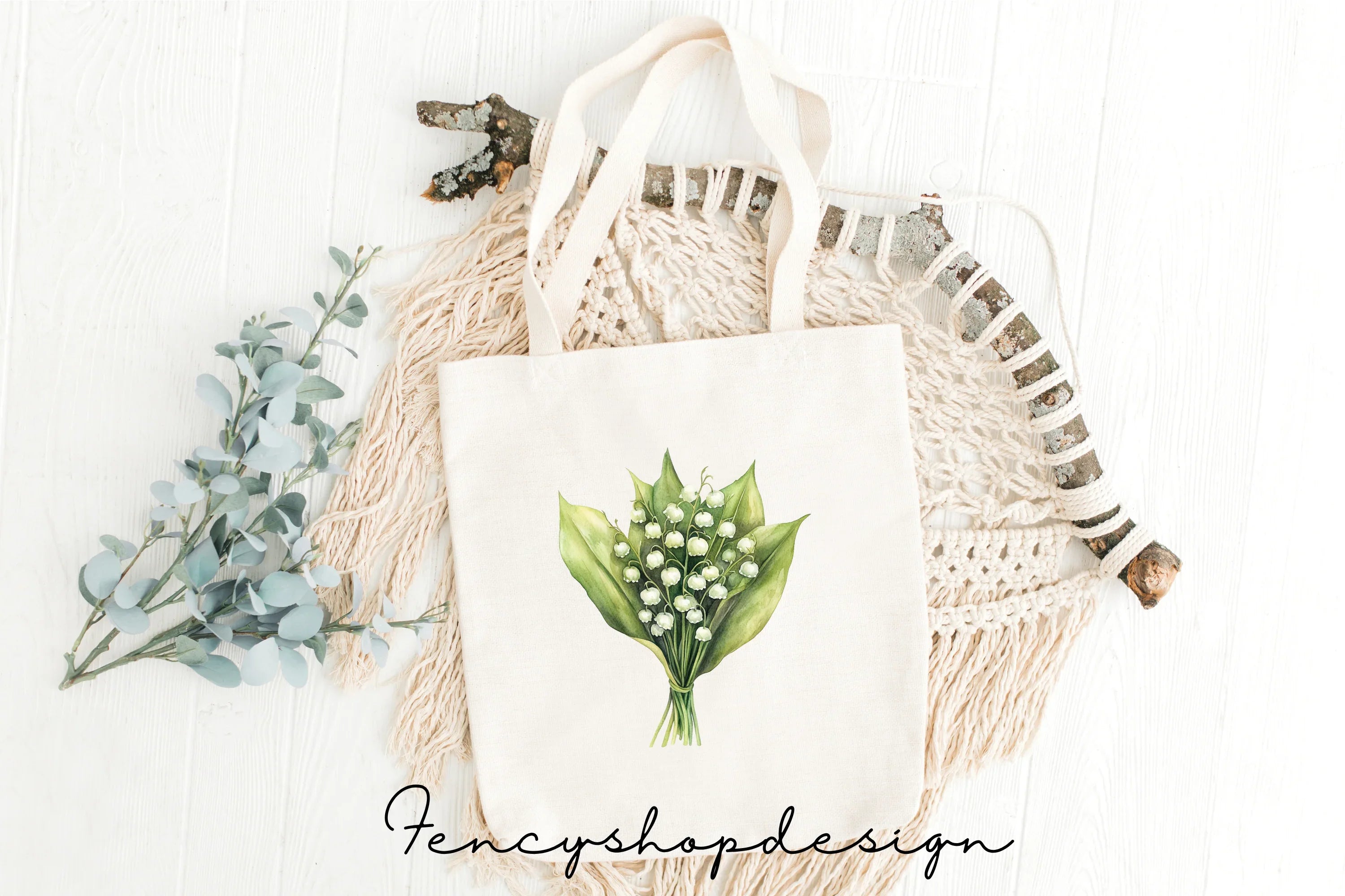Delicate White Flowers Clipart Bundle