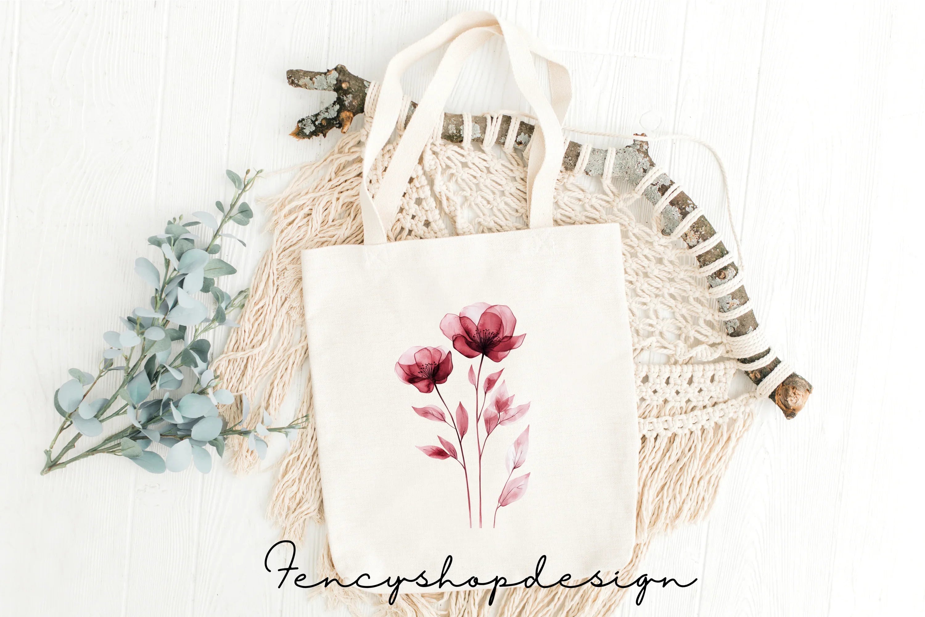 Elegant Red Floral Clipart Bundle