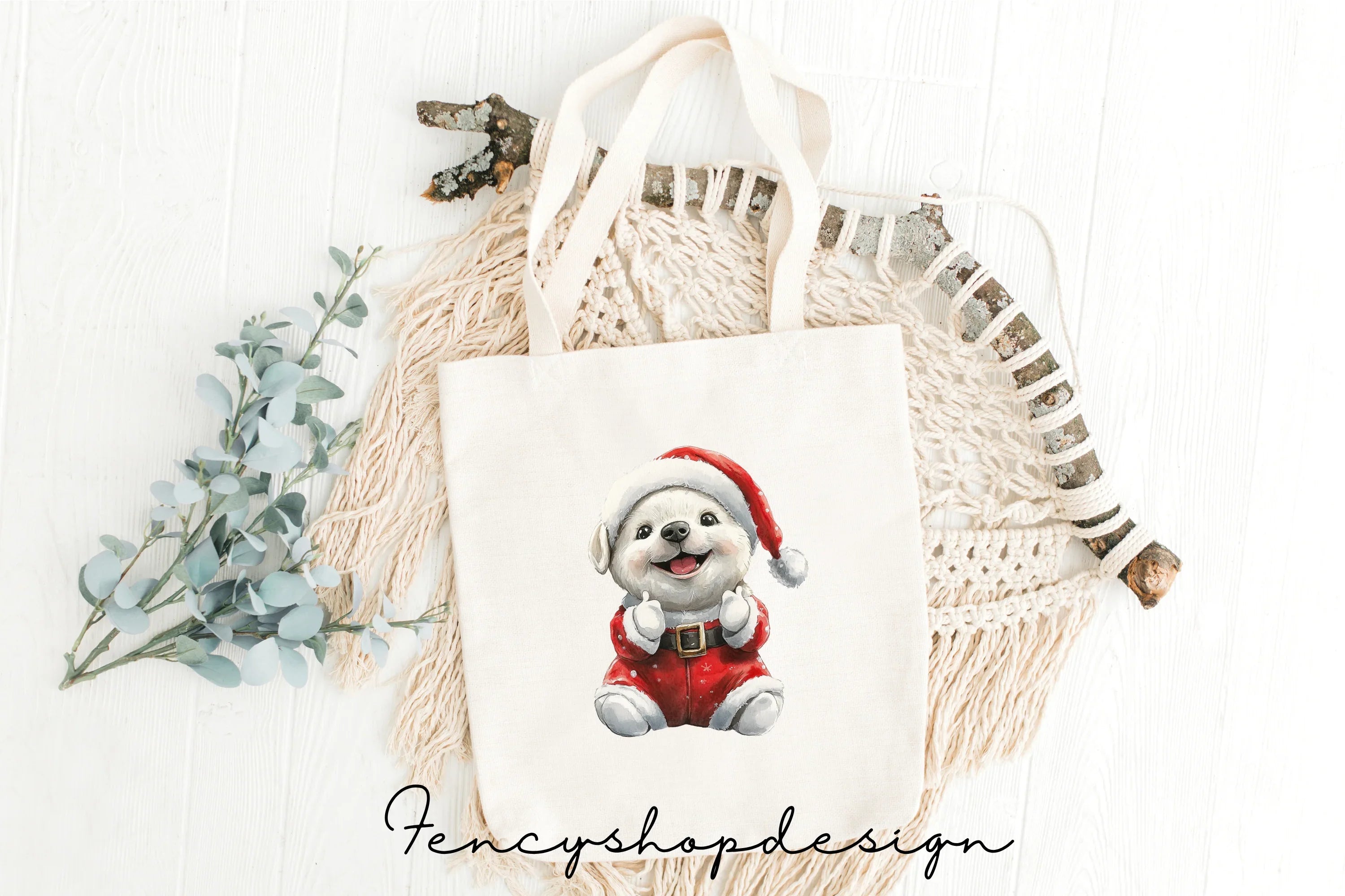 Cute Christmas Dogs Clipart Bundle