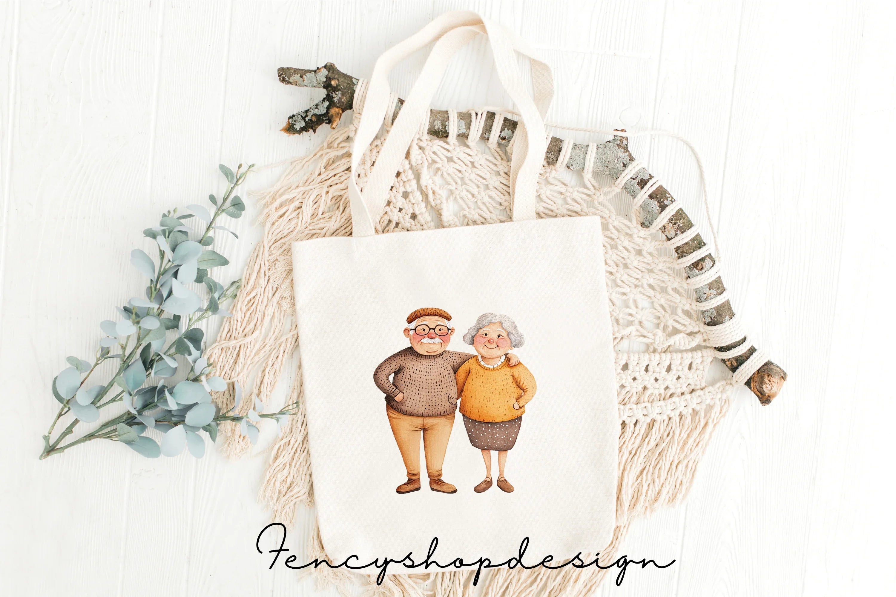 Elderly Couples Clipart Bundle