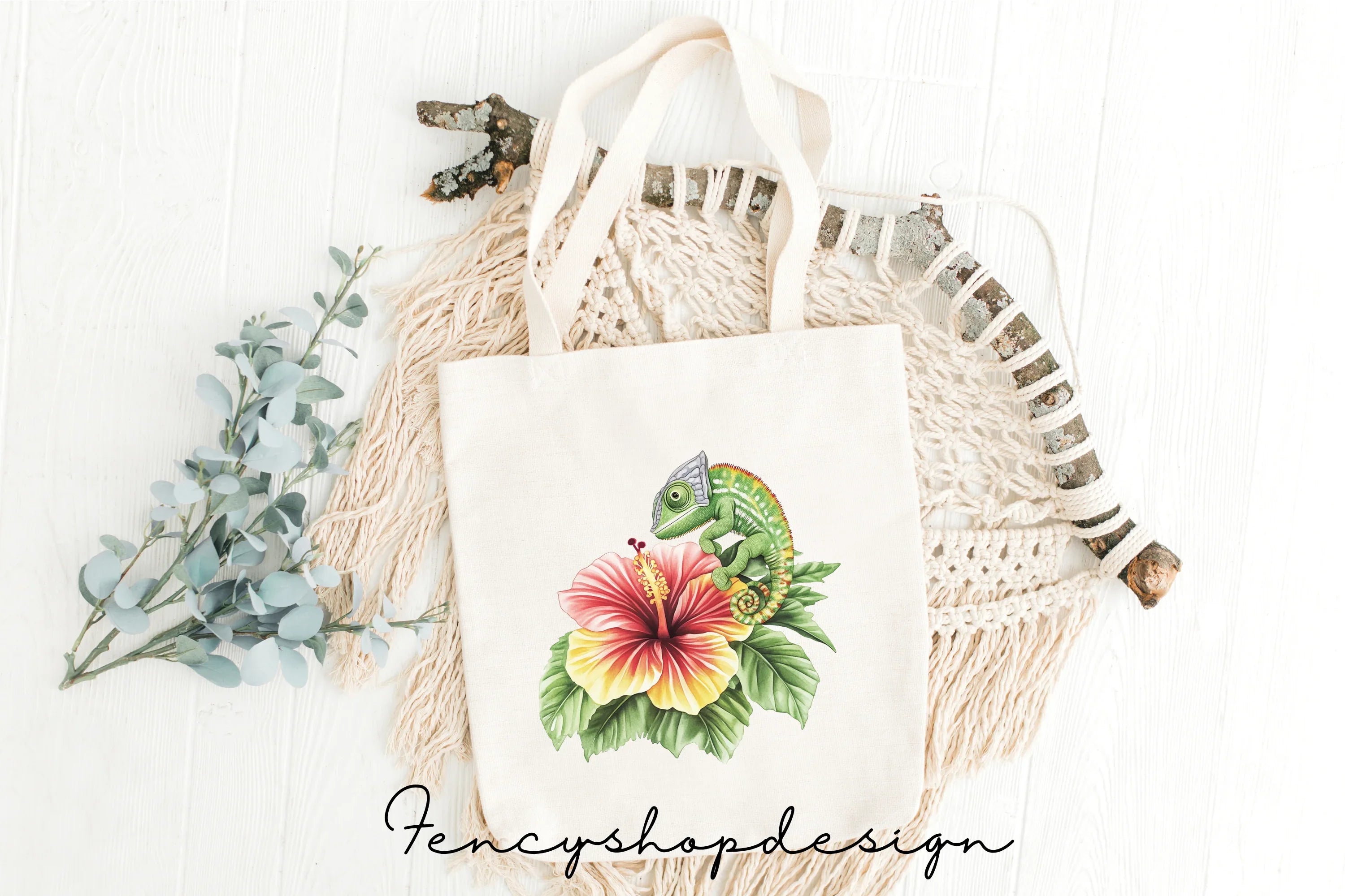 Chameleon Floral Clipart Bundle