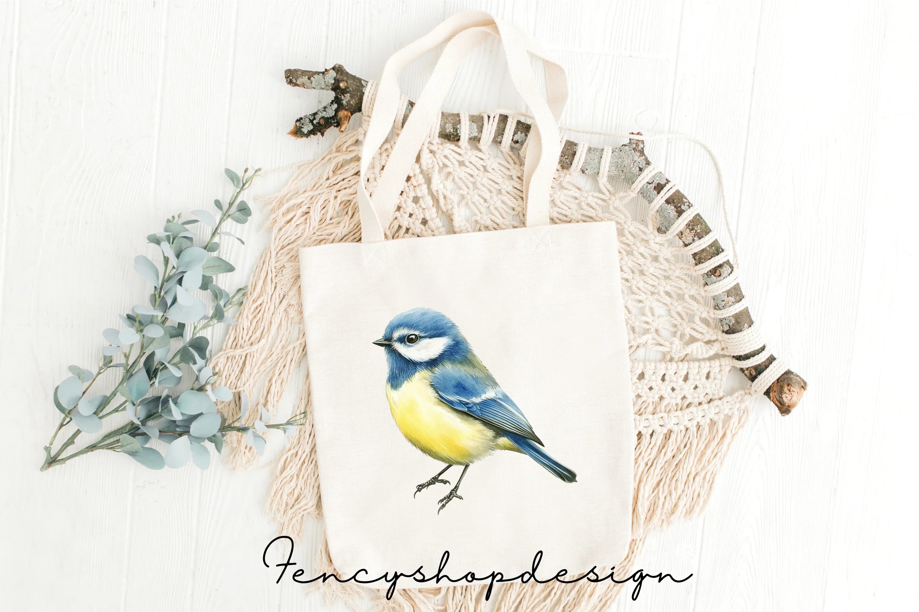 Charming Blue Tit Bird Clipart Bundle