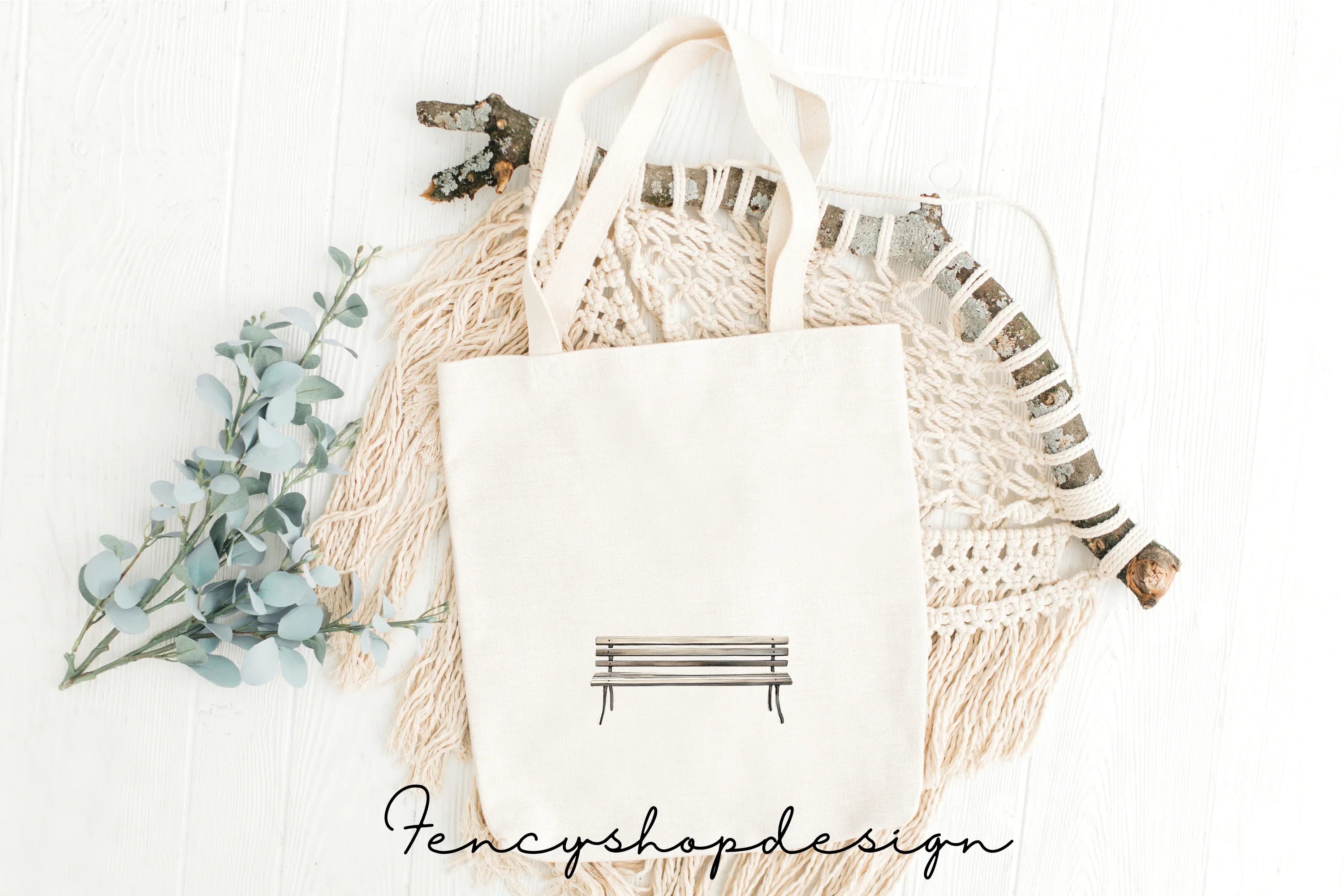 Rustic Wooden Bench Clipart Bundle