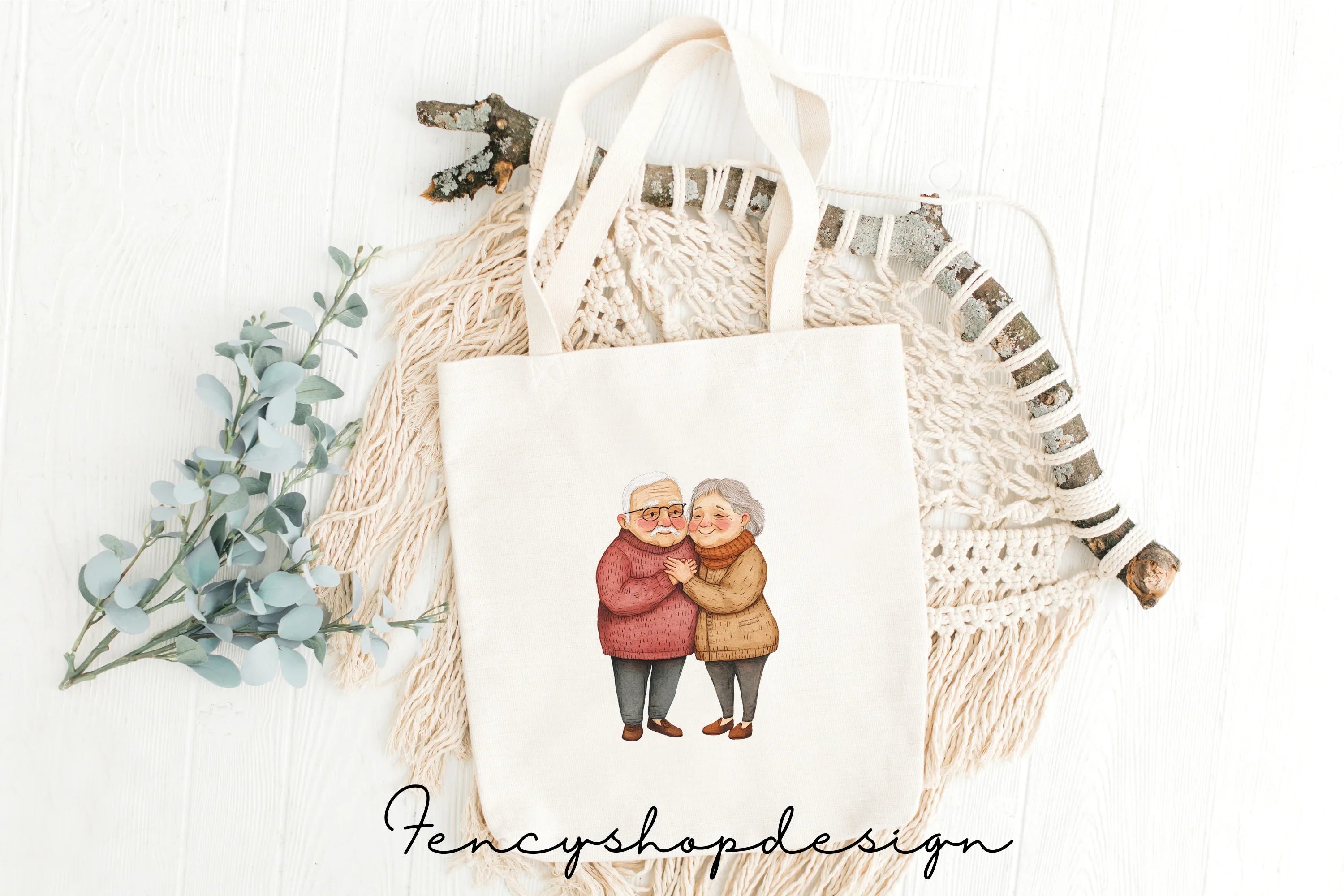 Sweet Senior Couple Love Clipart Bundle