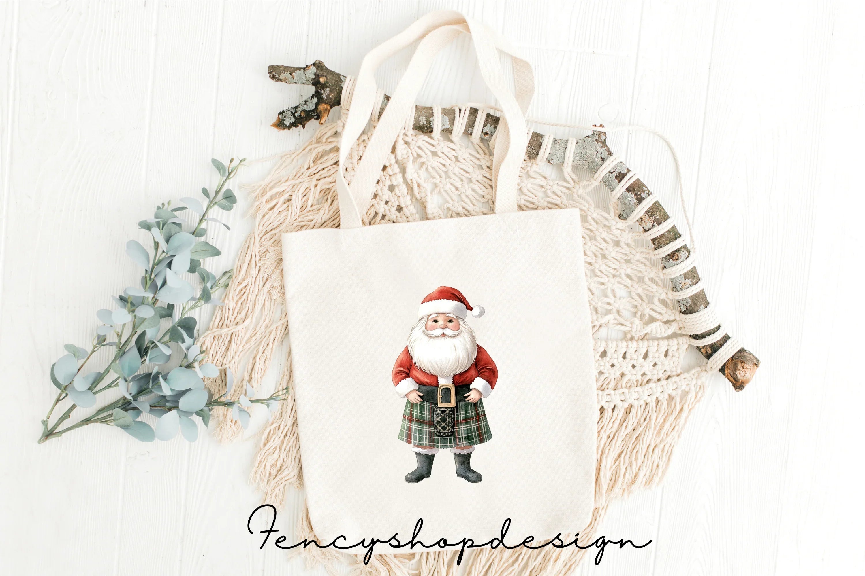 Scottish Kilt Santa Claus Clipart Bundle