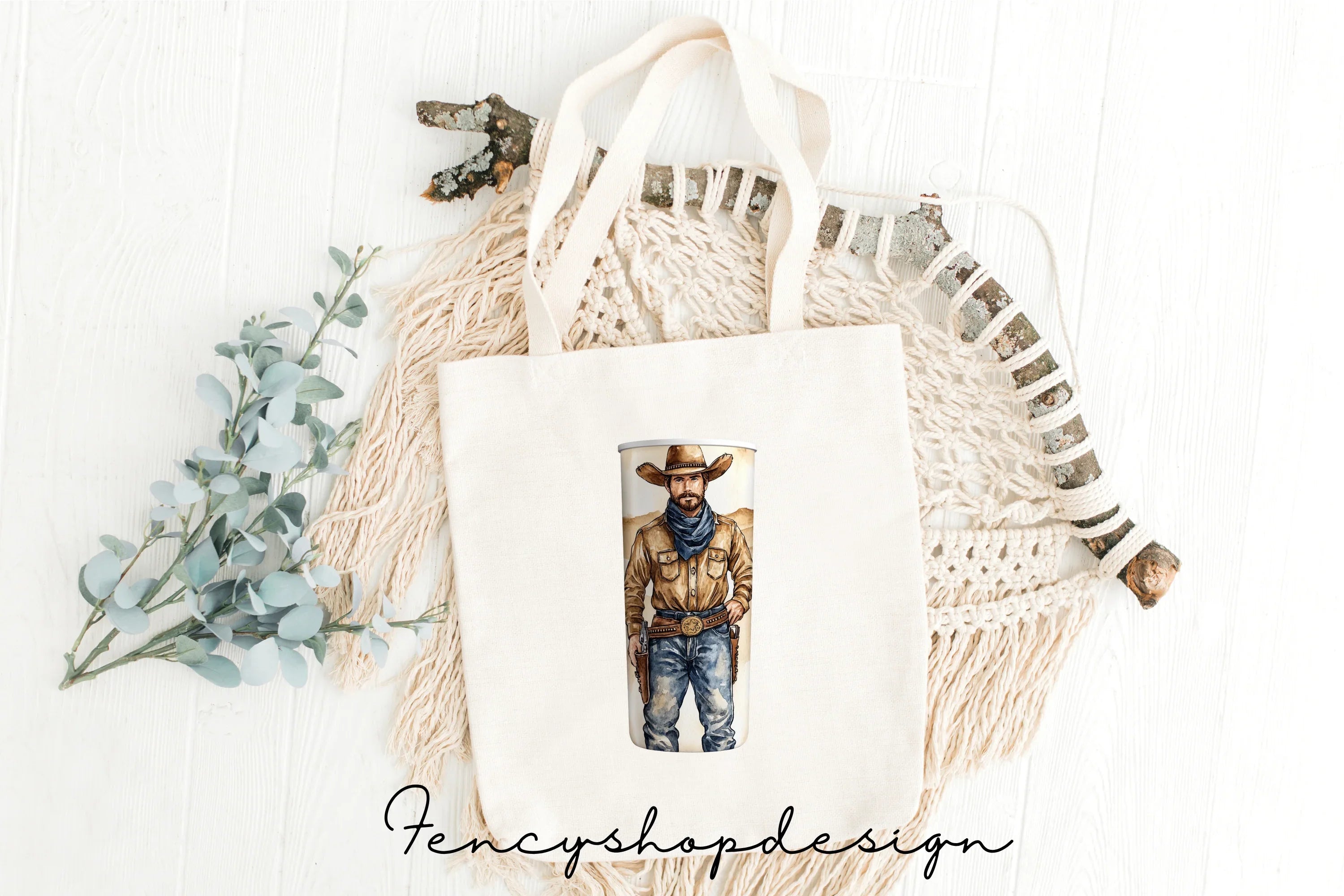 Western Cowboy Tumbler Designs Clipart Bundle