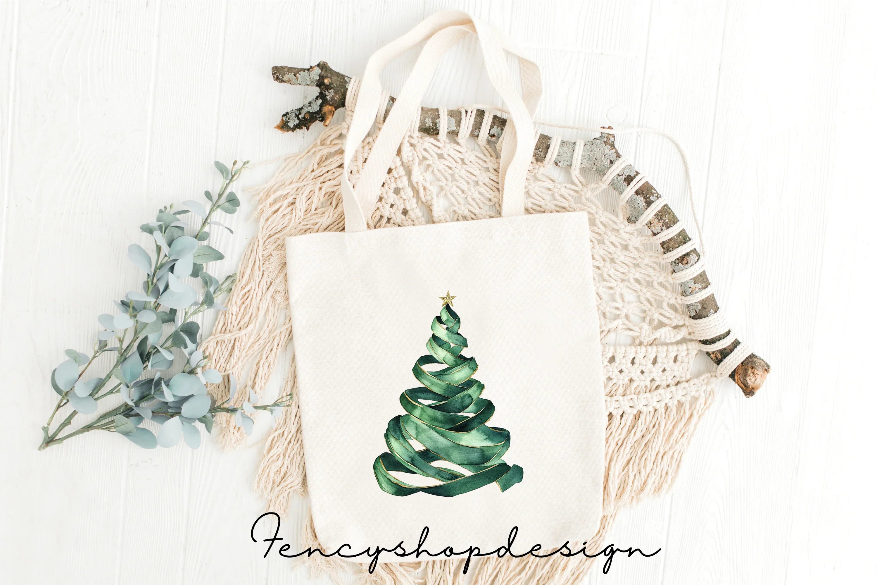 Holiday Evergreen Tree Clipart Bundle