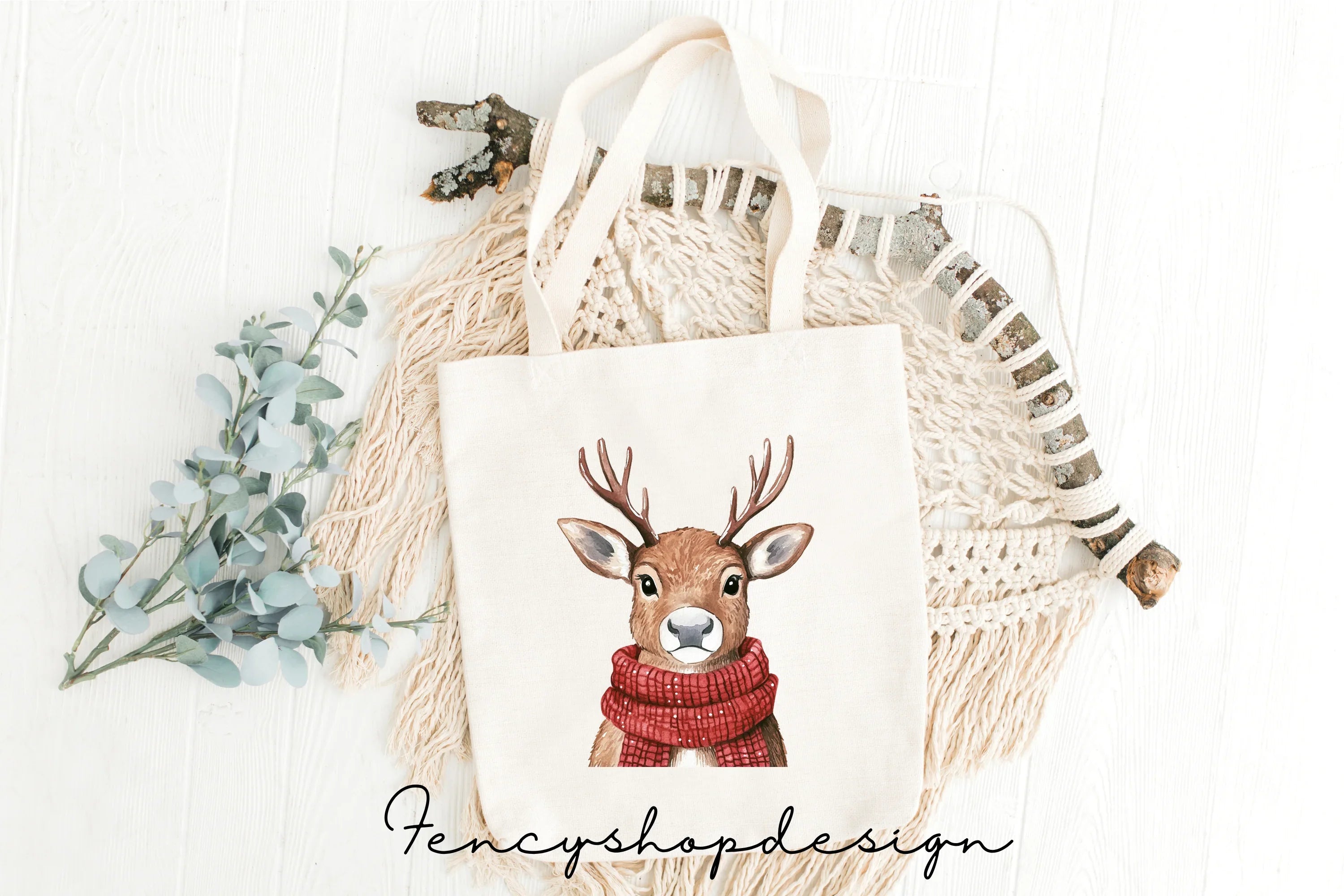 Adorable Reindeer Christmas Clipart Bundle