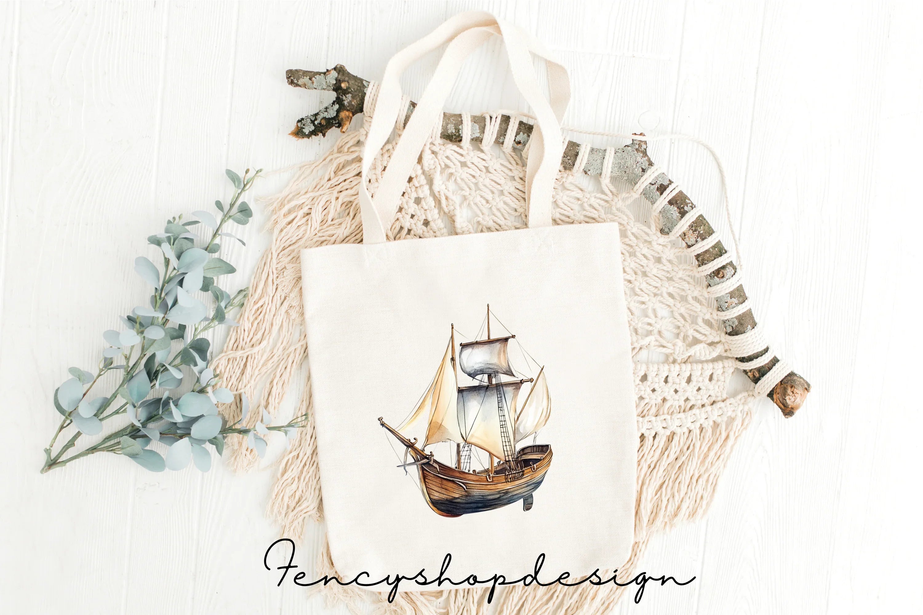 Vintage Sailing Ship Clipart Bundle
