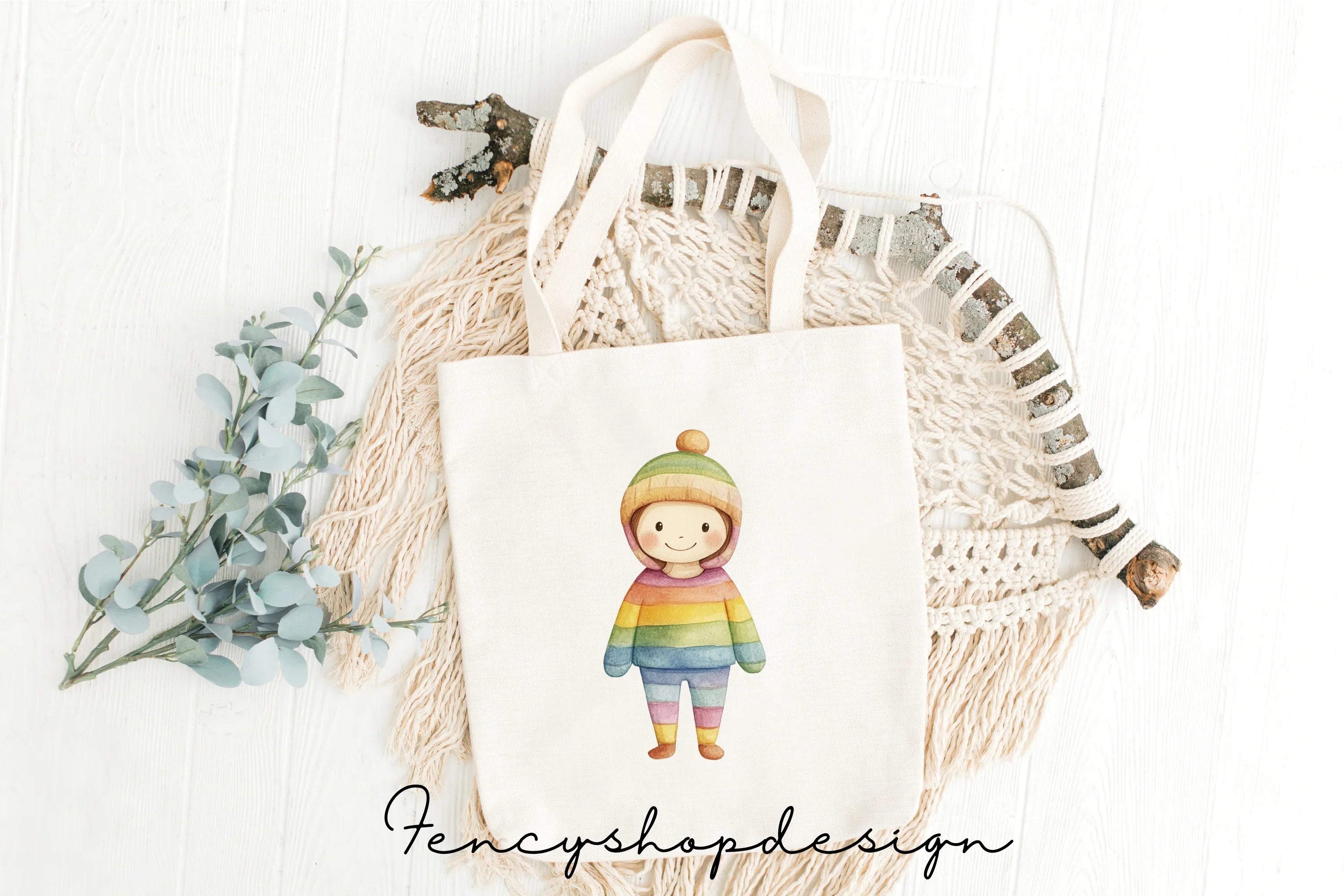 Adorable Rainbow Girls Clipart Bundle