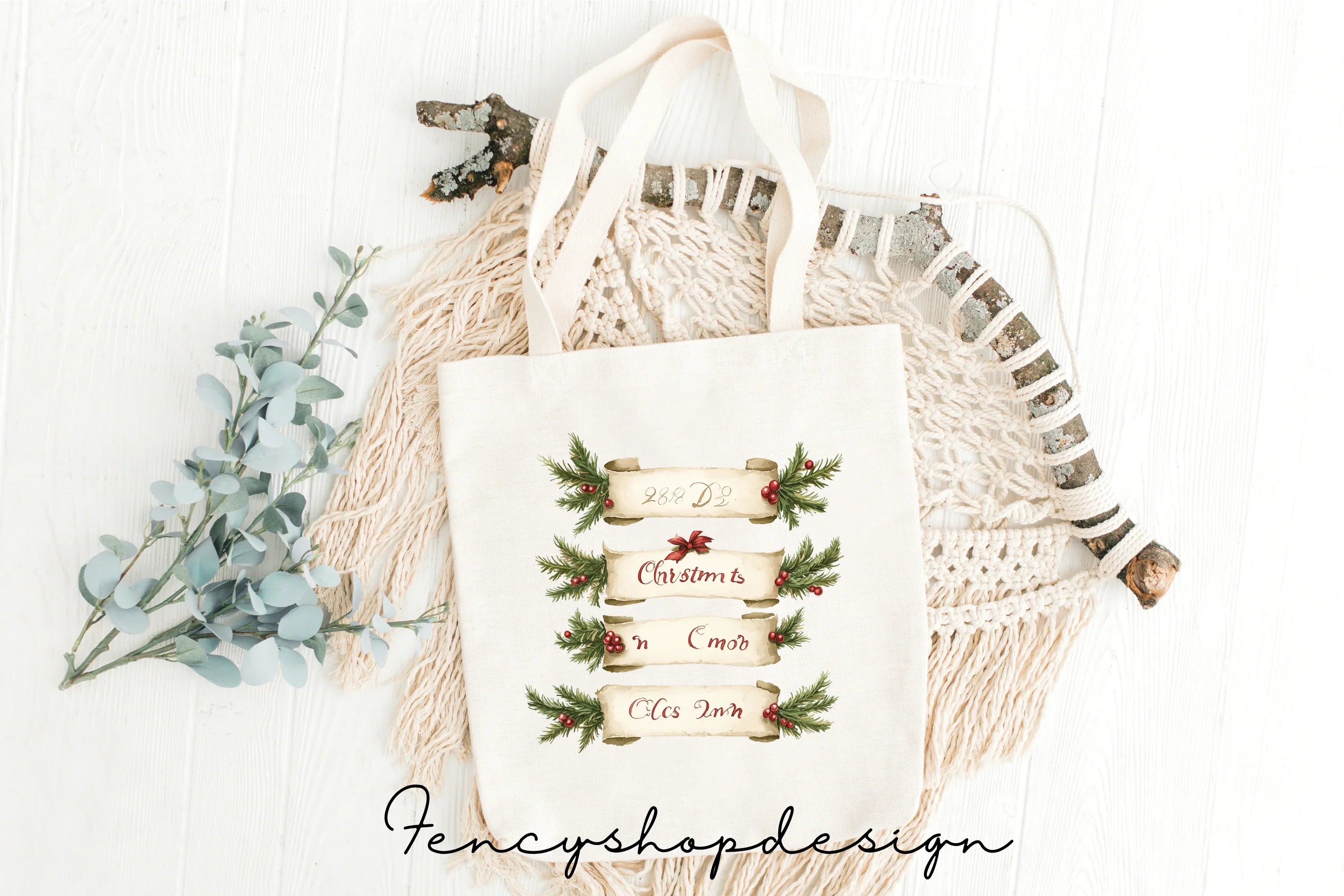 Vintage Christmas Labels Tags Clipart Bundle