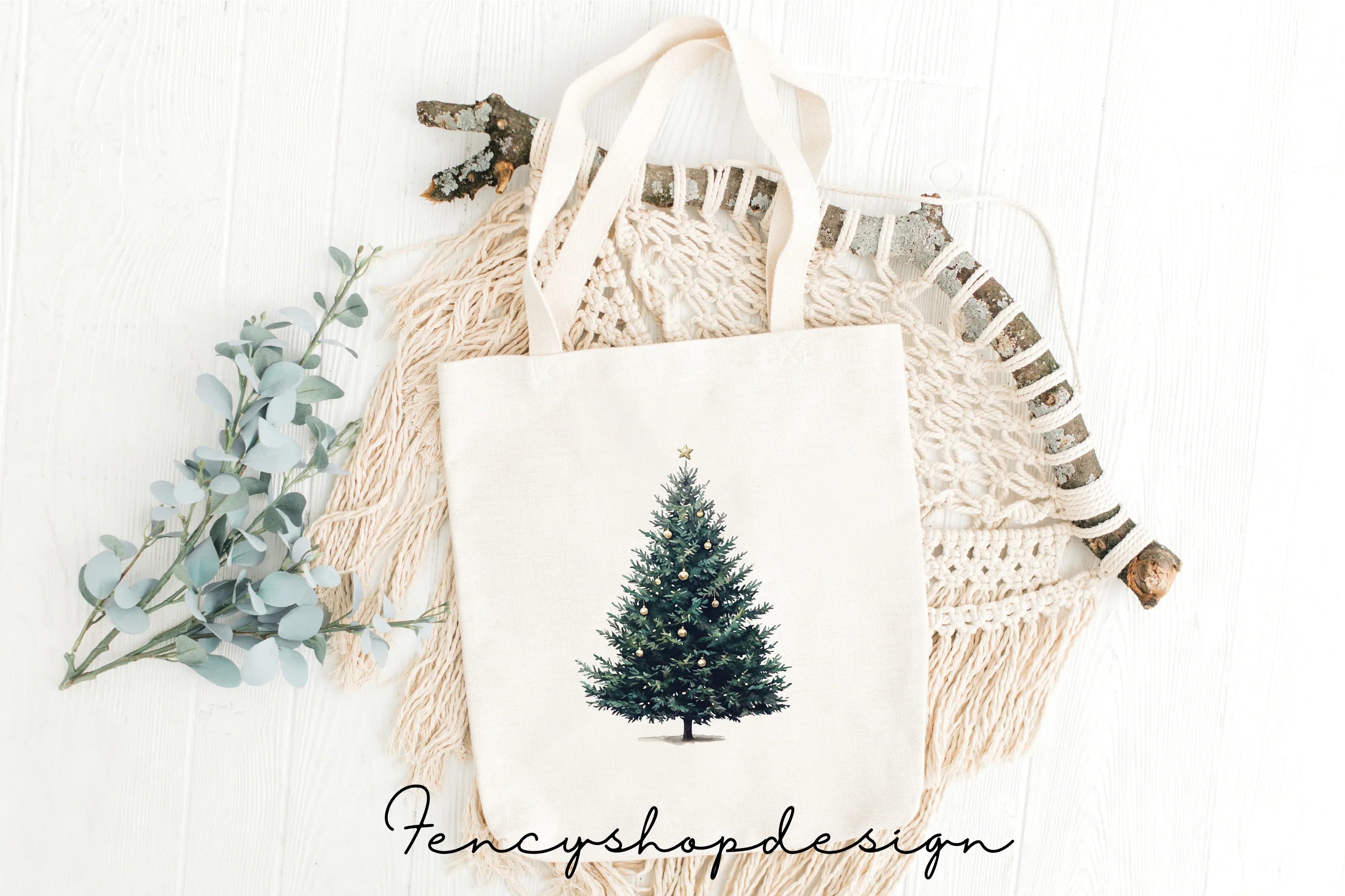 Festive Christmas Tree Clipart Bundle