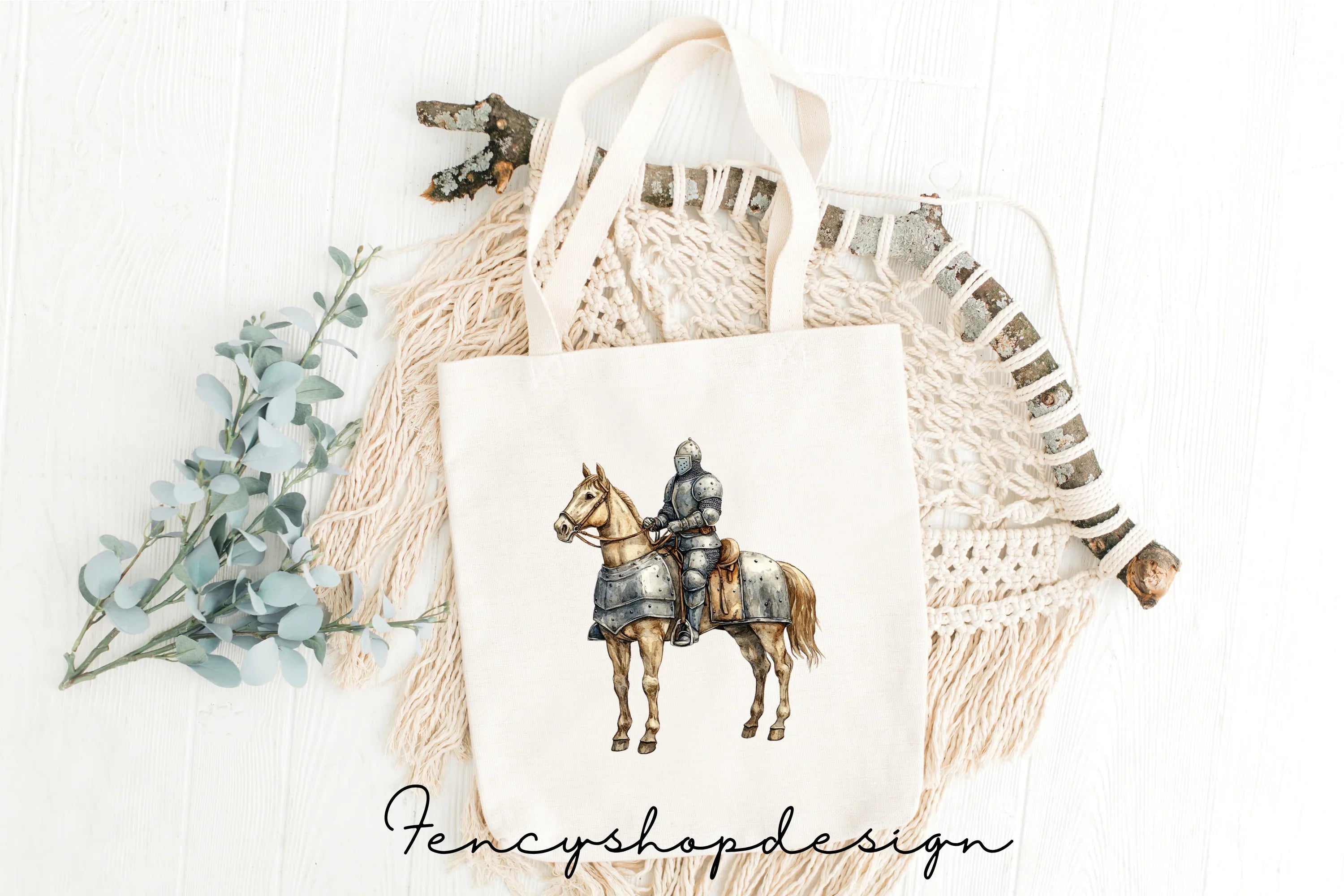 Medieval Knight on Horseback Clipart Bundle