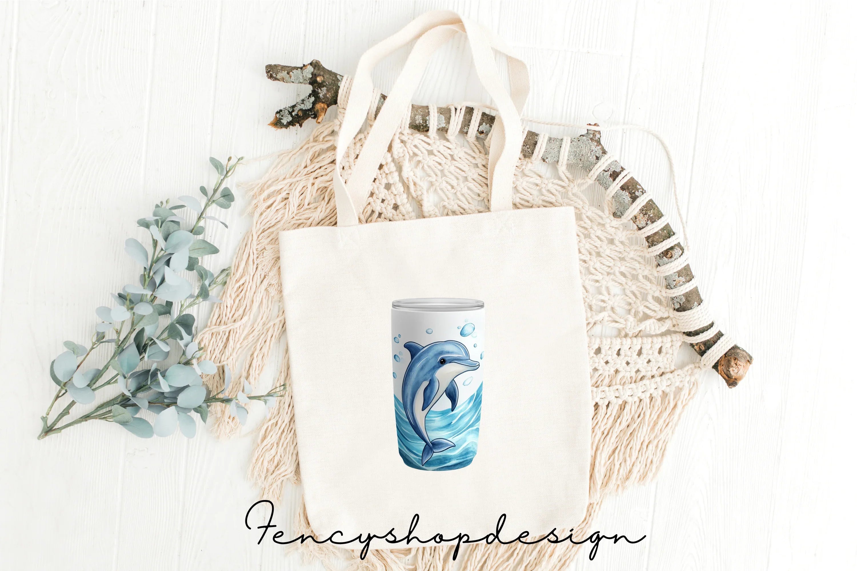Dolphin Tumbler Clipart Bundle