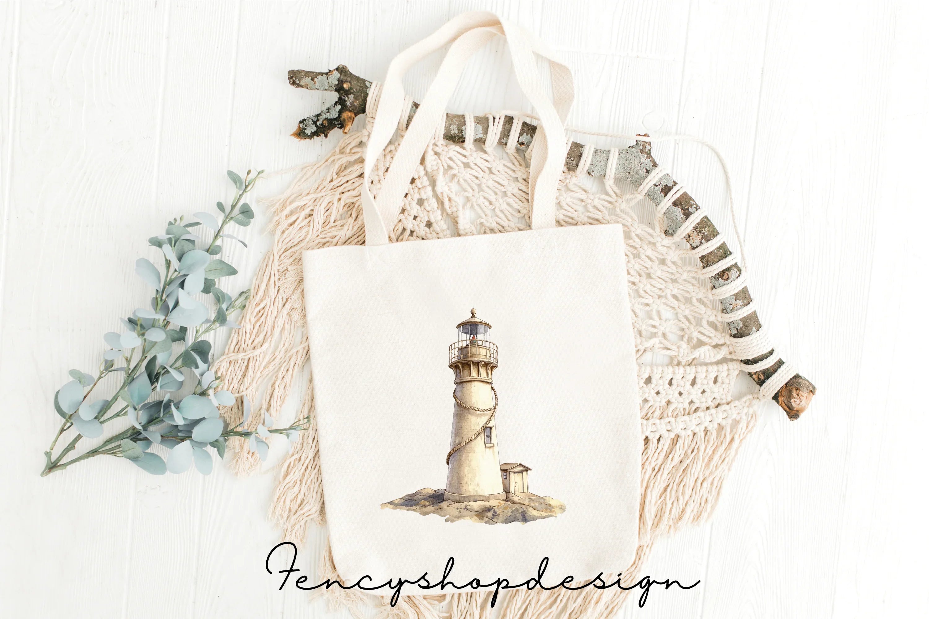 Rustic Lighthouse Clipart Bundle