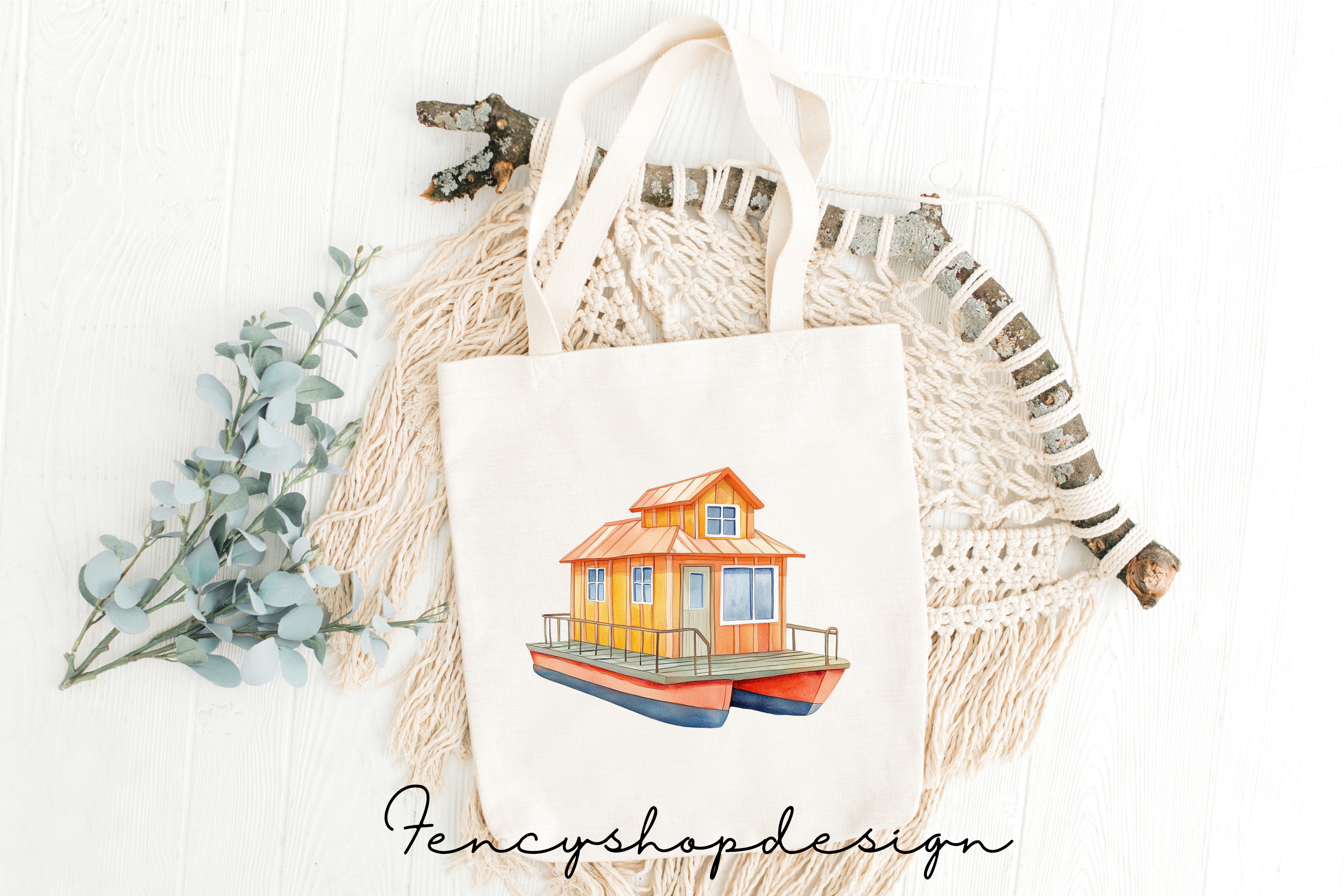 Charming Floating Houses Clipart Bundle