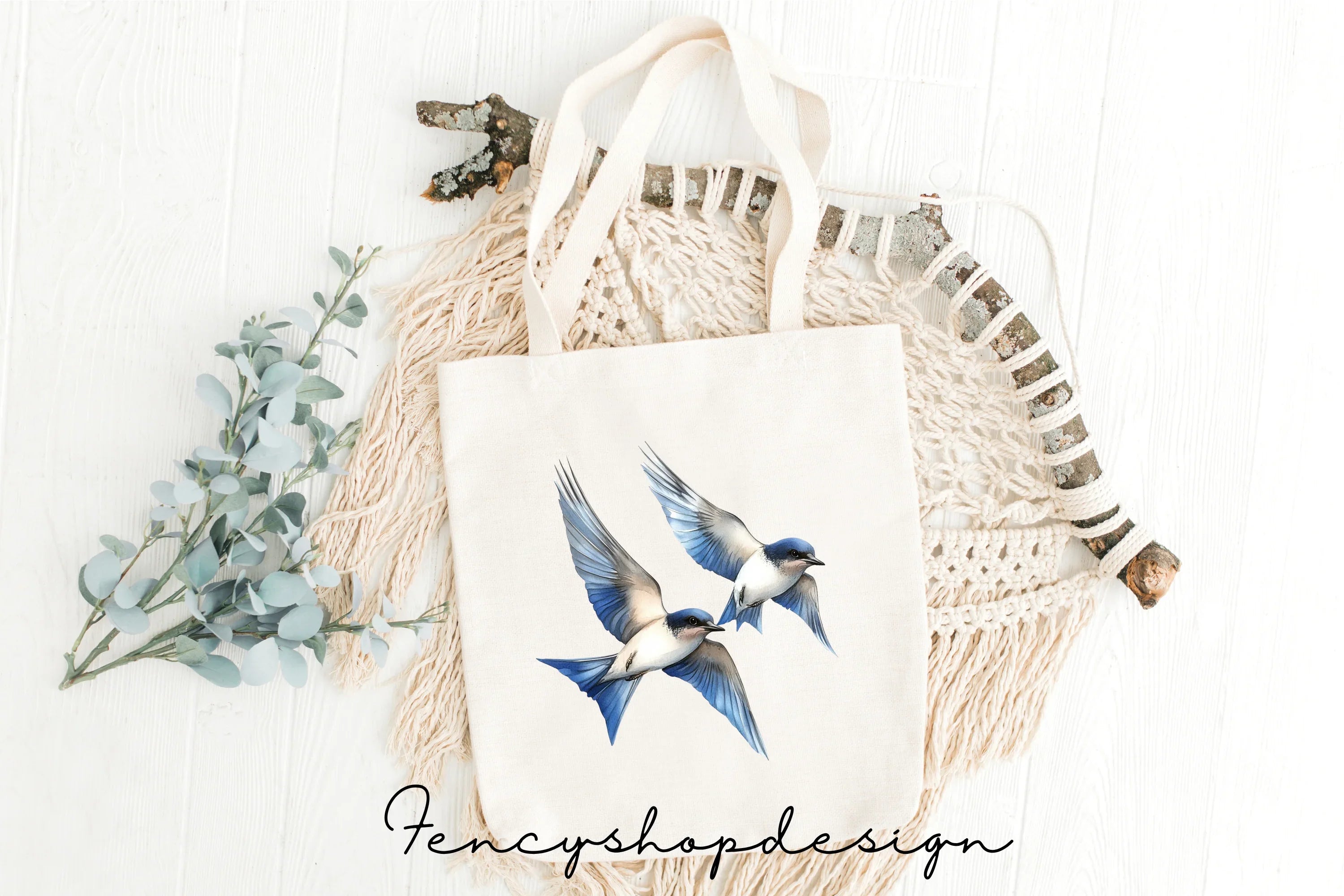 Graceful Flying Swallows Clipart Bundle