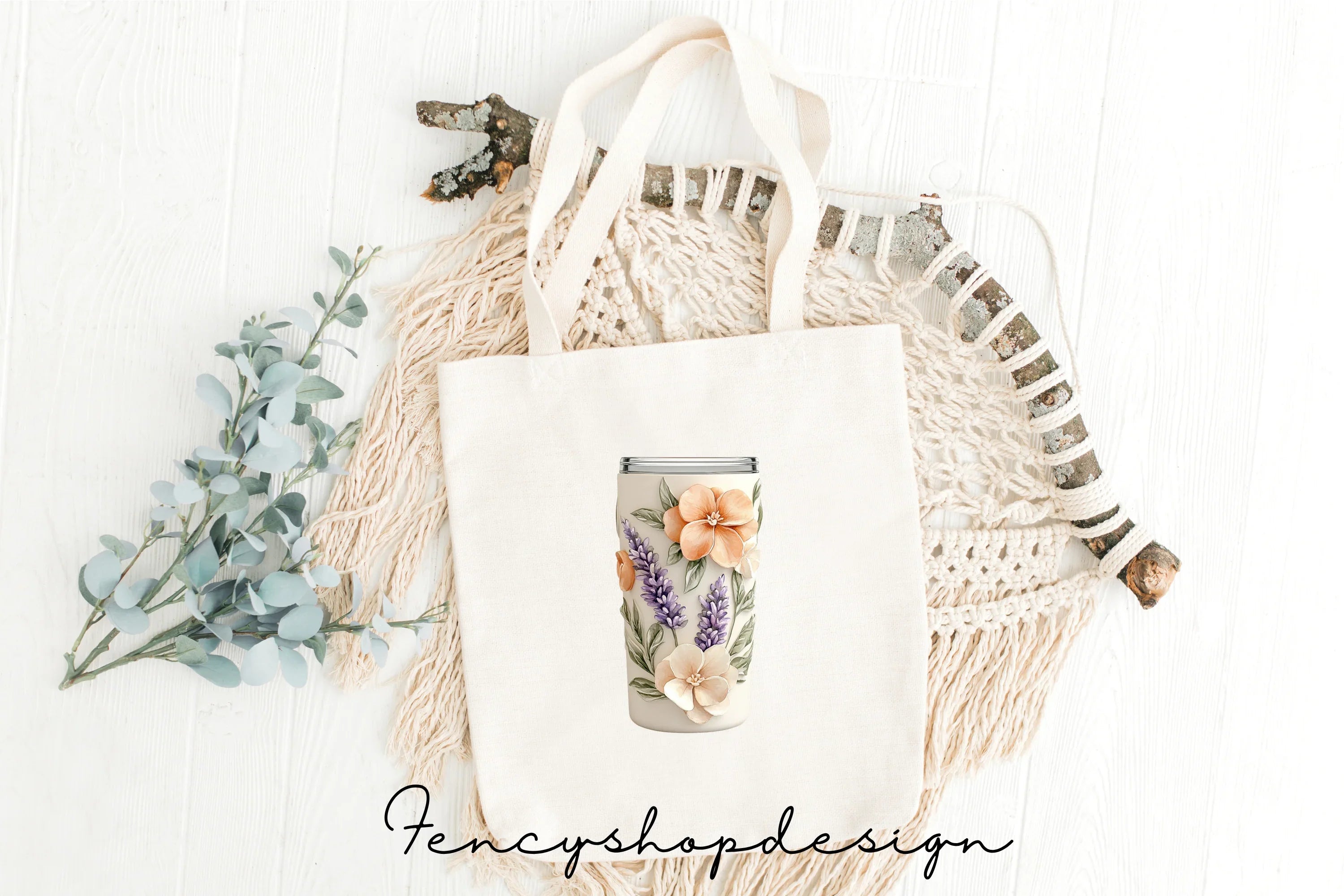 Vibrant Floral Tumbler Clipart Bundle