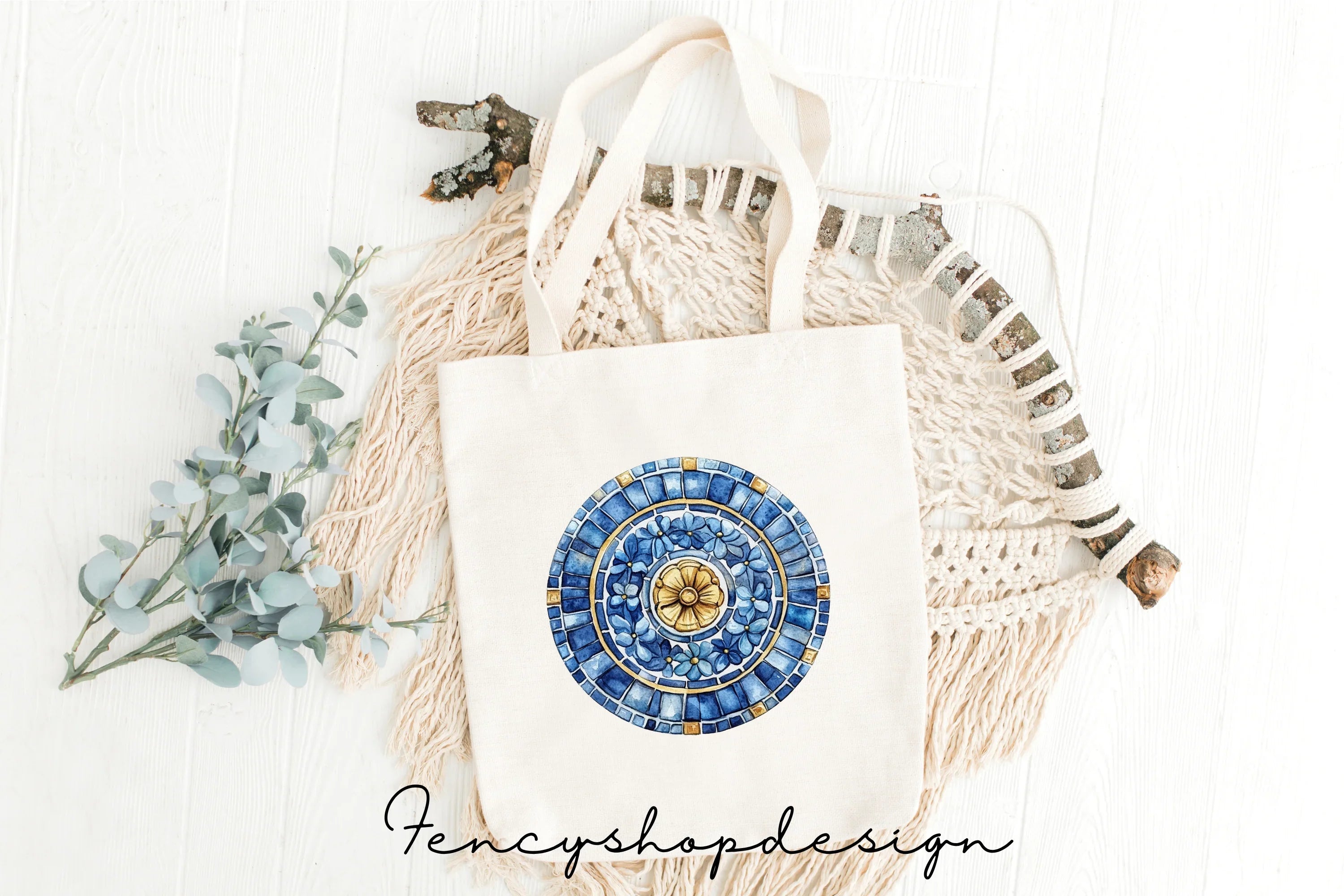 Mediterranean Tile Mosaic Clipart Bundle