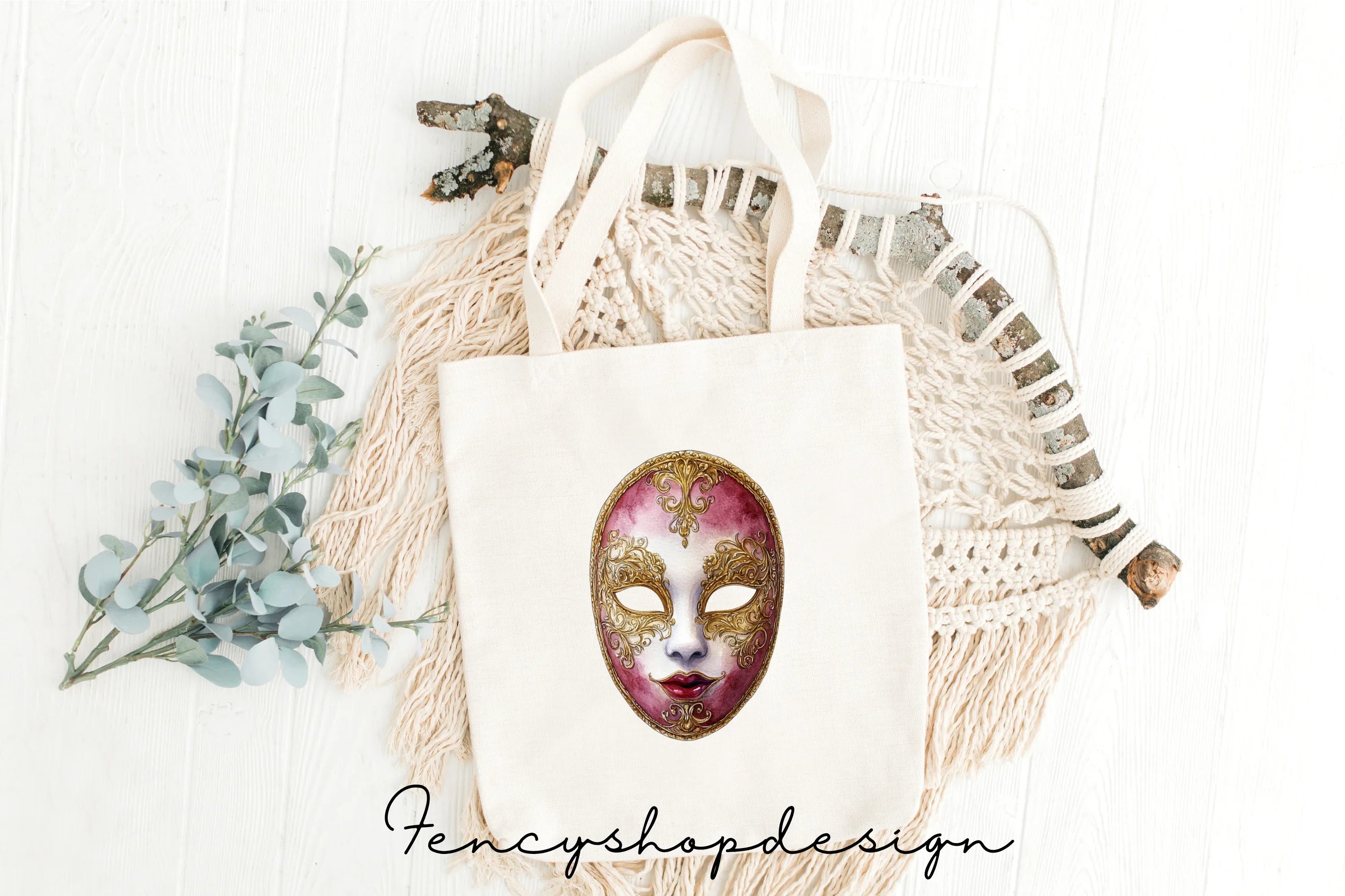 Elegant Venetian Masks Clipart Bundle