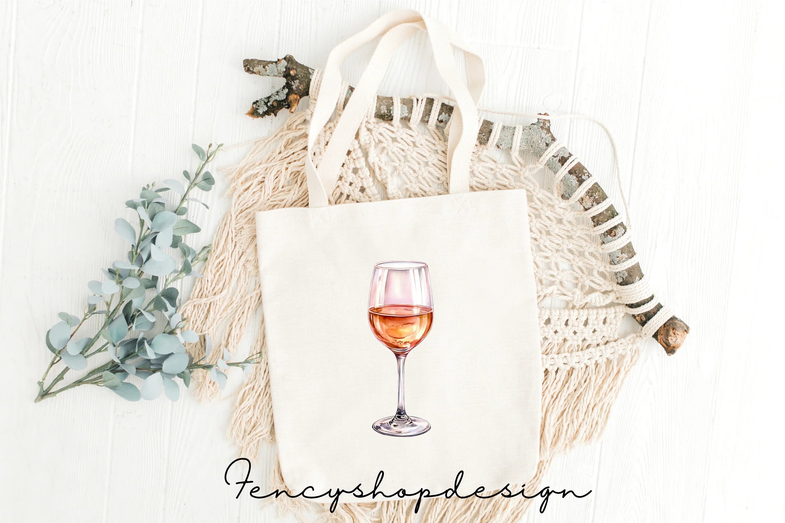 Wine Glasses Clipart Bundle