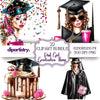 Pink Girl Graduation Students Clipart