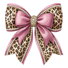 Pink Cheetah Spots Bow Clipart Bundle - CraftNest - Digital Crafting and Art