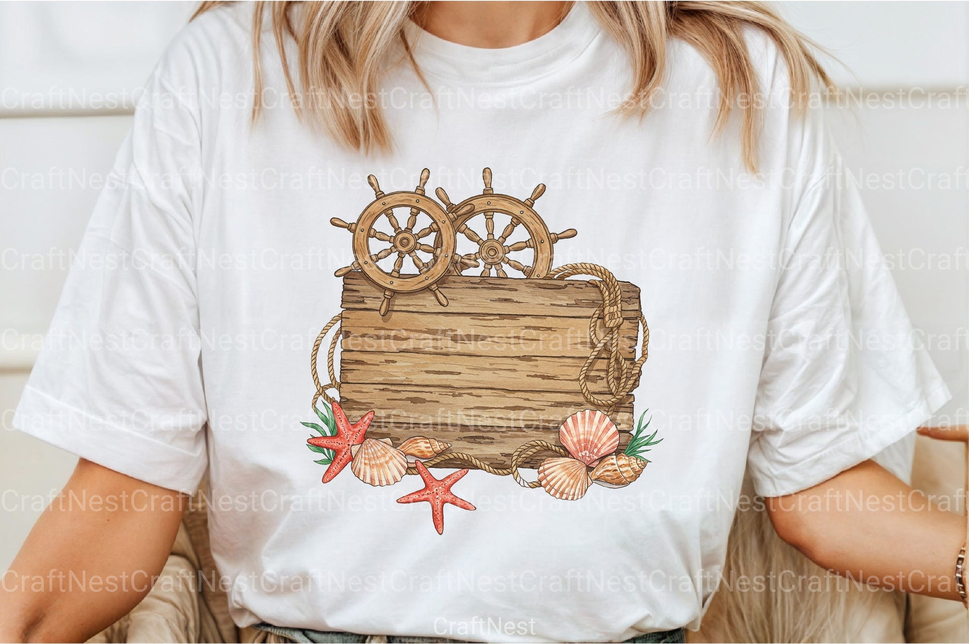 Wooden Board Seashells Clipart Bundle 1 - CraftNest - Digital Crafting and Art