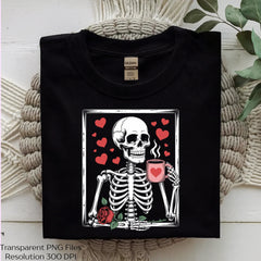 Cute Skeleton Coffee Valentine Clipart Bundle - CraftNest - Digital Crafting and Art