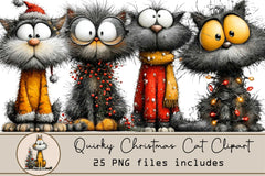 Quirky Christmas Cat Clipart Bundle - CraftNest - Digital Crafting and Art