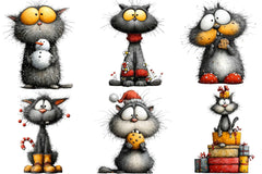 Quirky Christmas Cat Clipart Bundle - CraftNest - Digital Crafting and Art