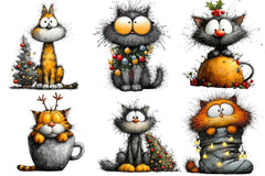 Quirky Christmas Cat Clipart Bundle - CraftNest - Digital Crafting and Art