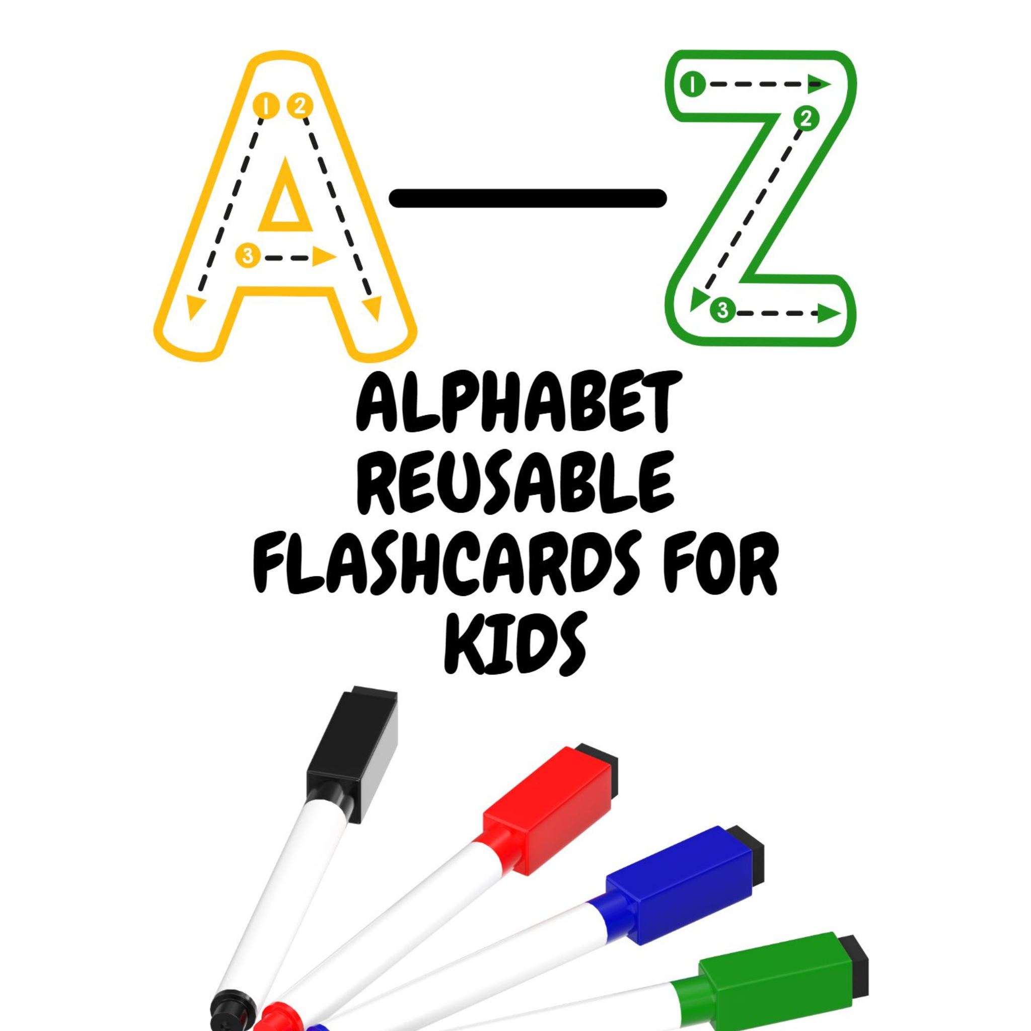 Reusable Alphabet Tracing Flashcards for Kids