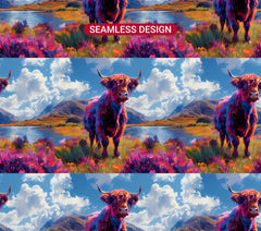 Highland Cow Summer 2 Tumbler Wrap - CraftNest - Digital Crafting and Art