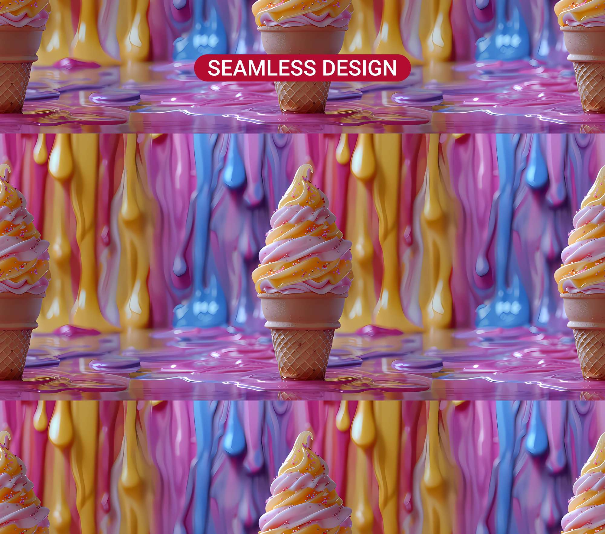 Ice Cream 3 Tumbler Wrap - CraftNest - Digital Crafting and Art